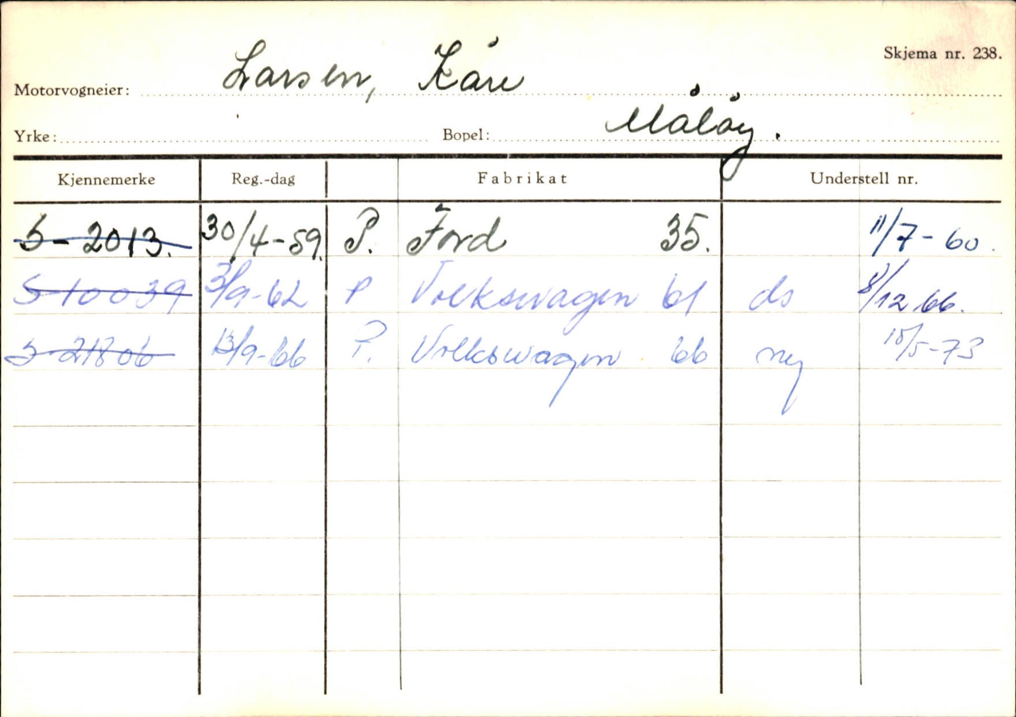 Statens vegvesen, Sogn og Fjordane vegkontor, SAB/A-5301/4/F/L0144: Registerkort Vågsøy A-R, 1945-1975, p. 1604