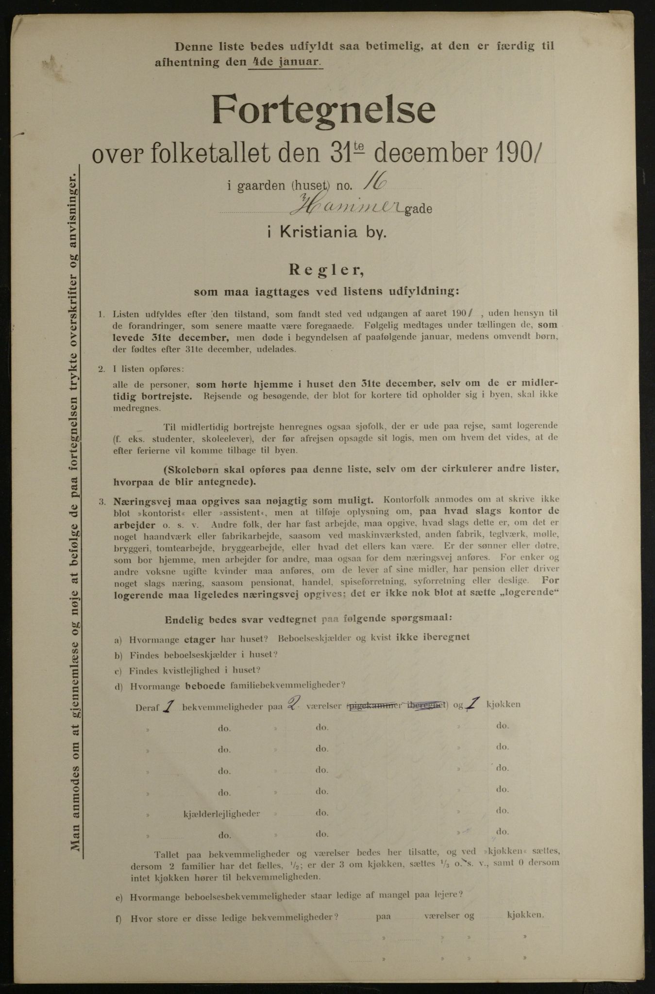 OBA, Municipal Census 1901 for Kristiania, 1901, p. 5560