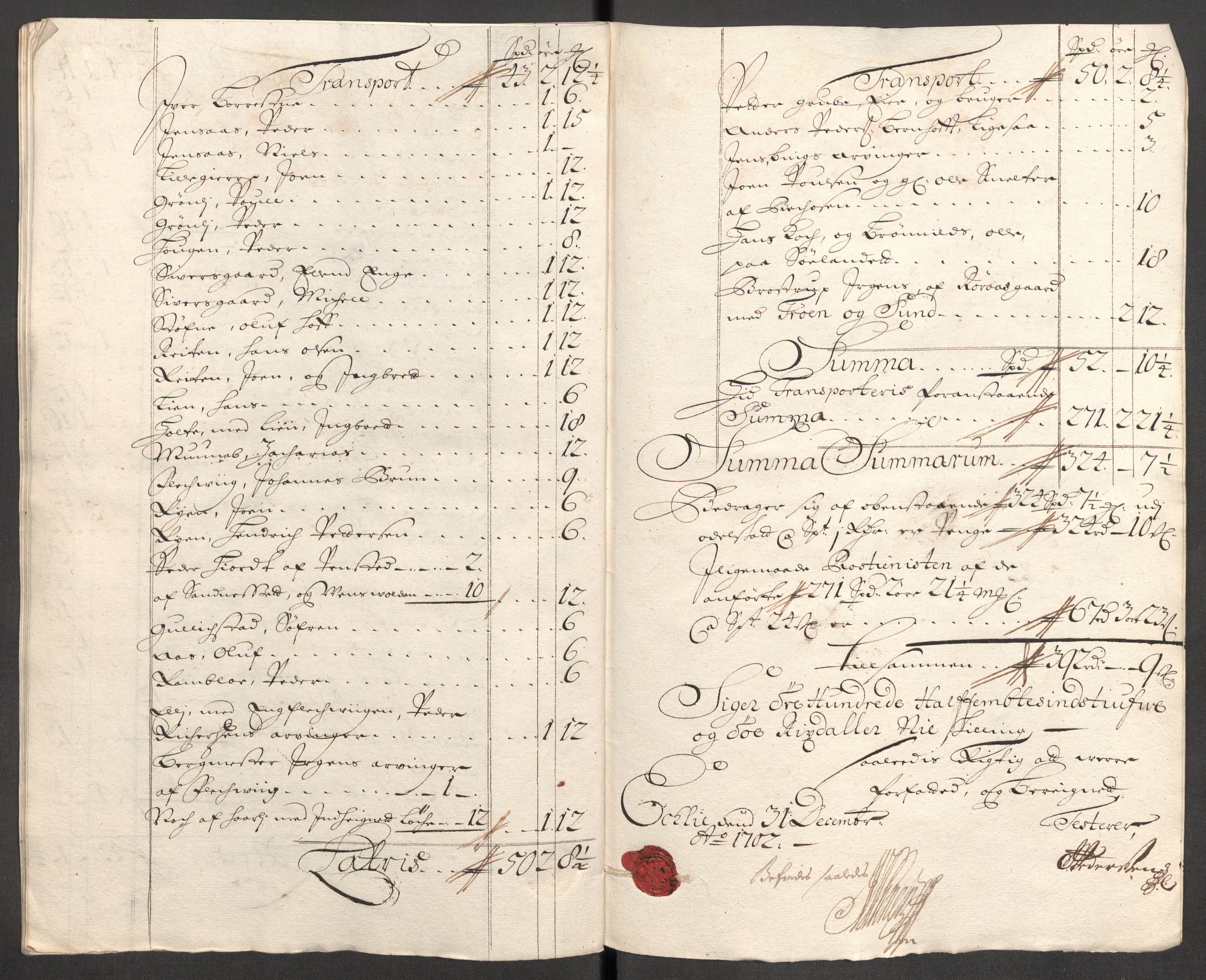 Rentekammeret inntil 1814, Reviderte regnskaper, Fogderegnskap, RA/EA-4092/R60/L3952: Fogderegnskap Orkdal og Gauldal, 1702, p. 376