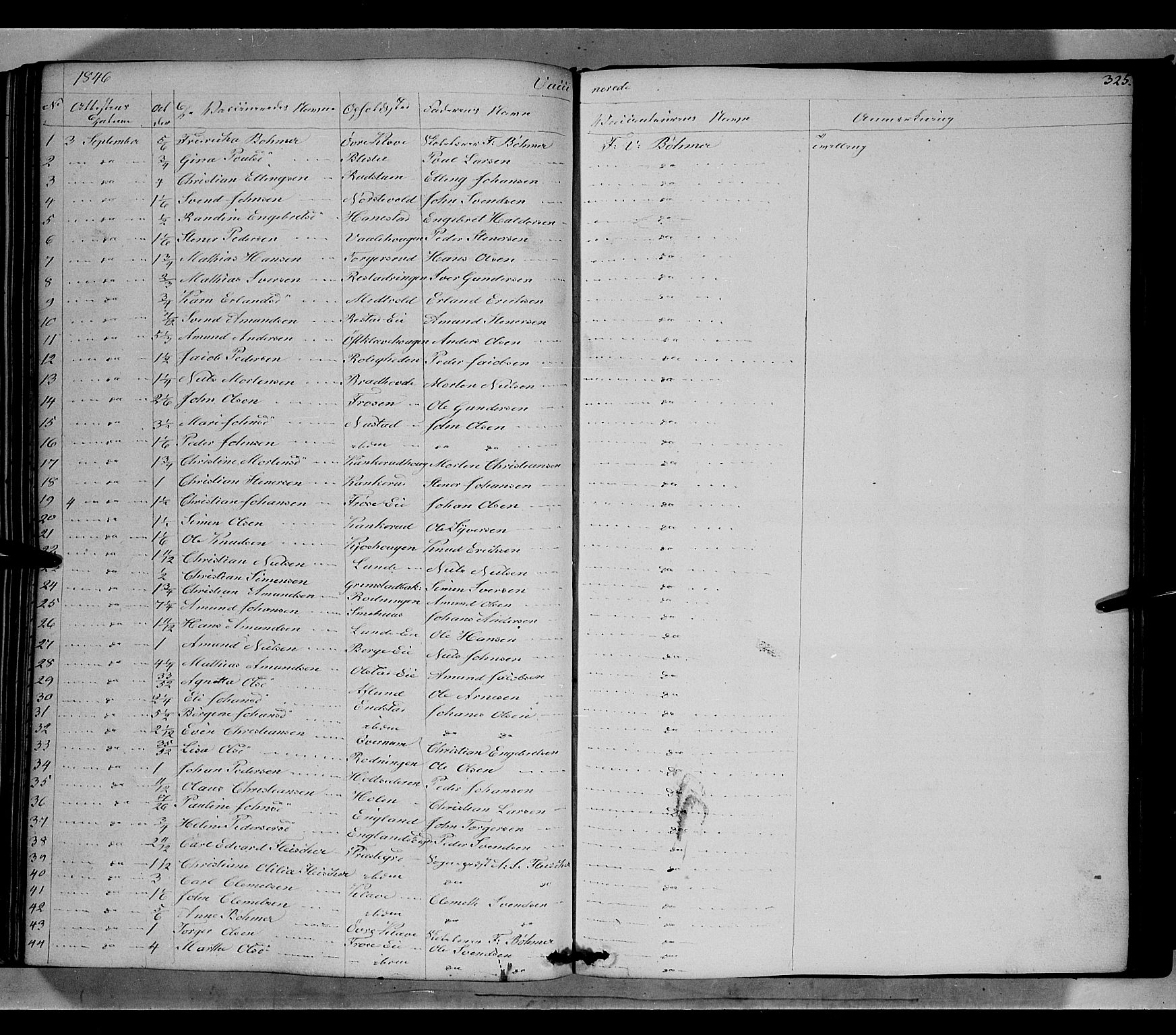 Gausdal prestekontor, SAH/PREST-090/H/Ha/Haa/L0007: Parish register (official) no. 7, 1840-1850, p. 325