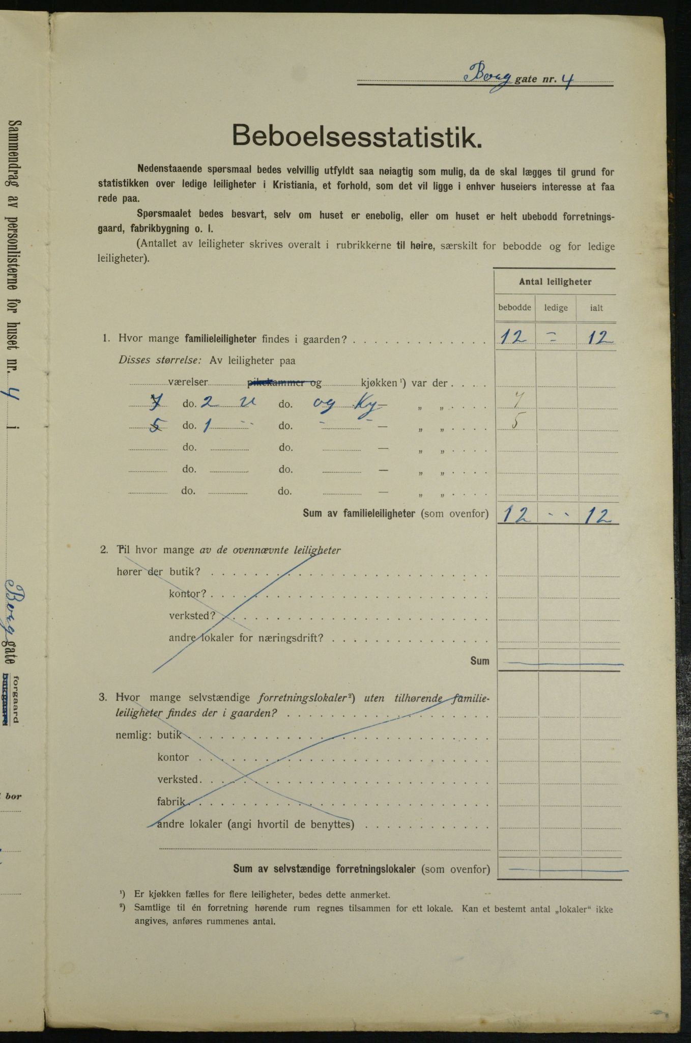 OBA, Municipal Census 1913 for Kristiania, 1913, p. 7584