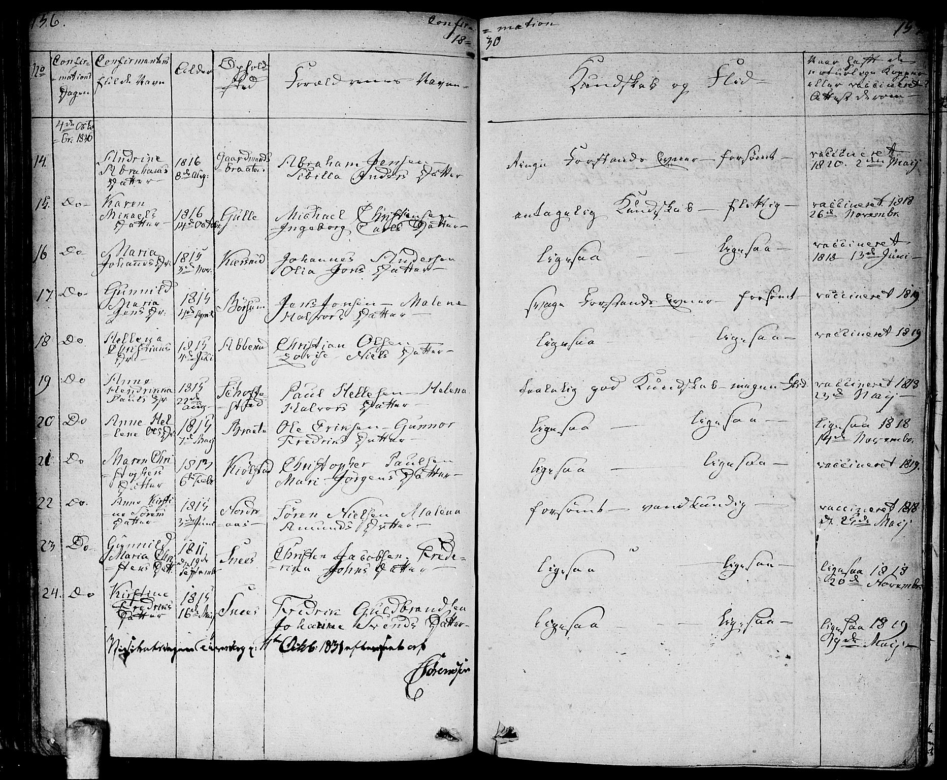 Ås prestekontor Kirkebøker, SAO/A-10894/F/Fa/L0005: Parish register (official) no. I 5, 1827-1840, p. 156-157