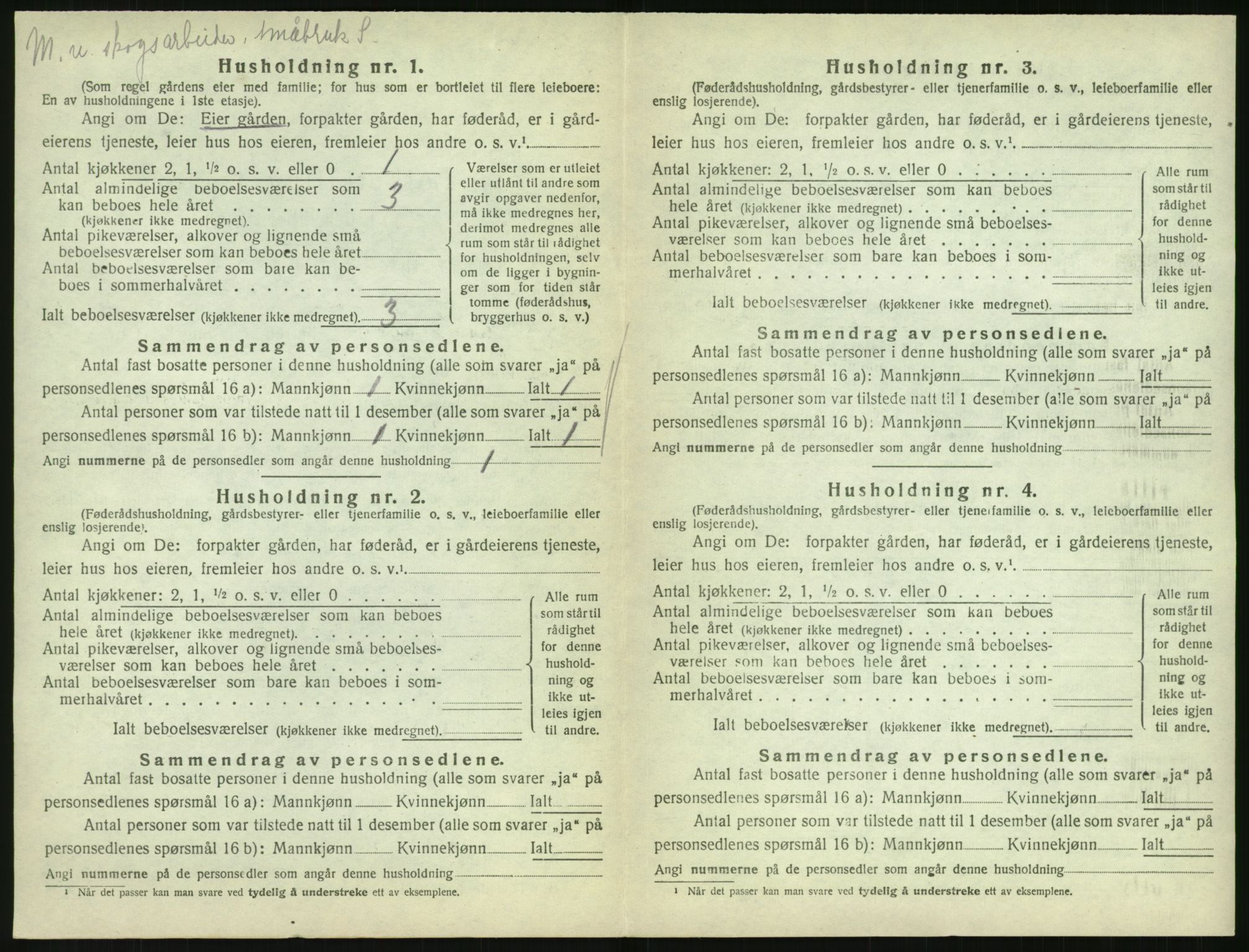 SAK, 1920 census for Vegårshei, 1920, p. 59