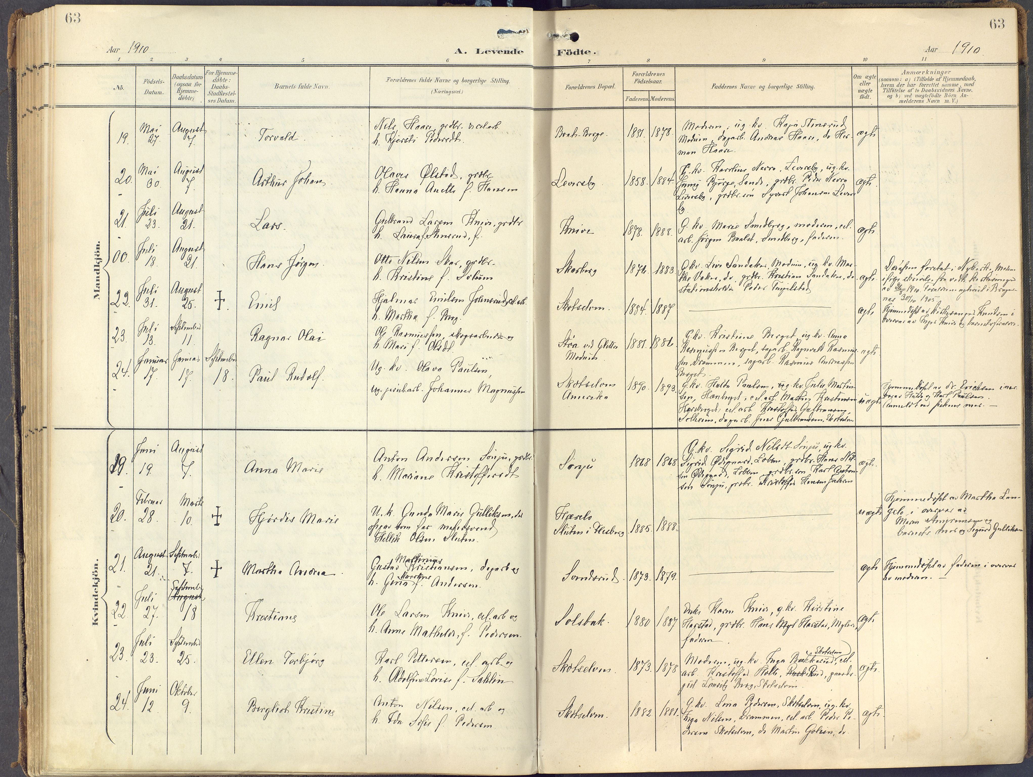 Eiker kirkebøker, AV/SAKO-A-4/F/Fc/L0004: Parish register (official) no. III 4, 1900-1919, p. 63