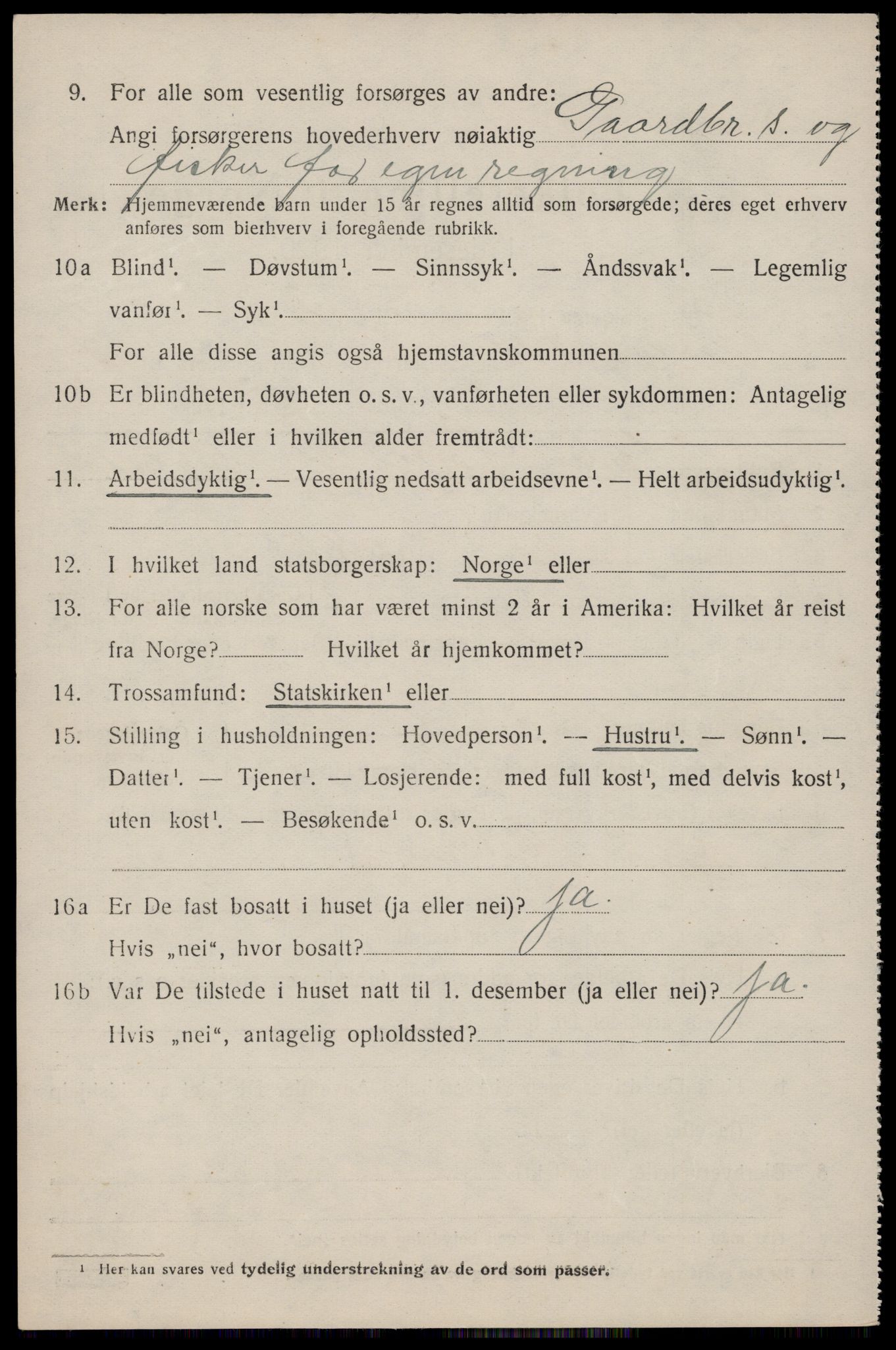 SAST, 1920 census for Torvastad, 1920, p. 5091