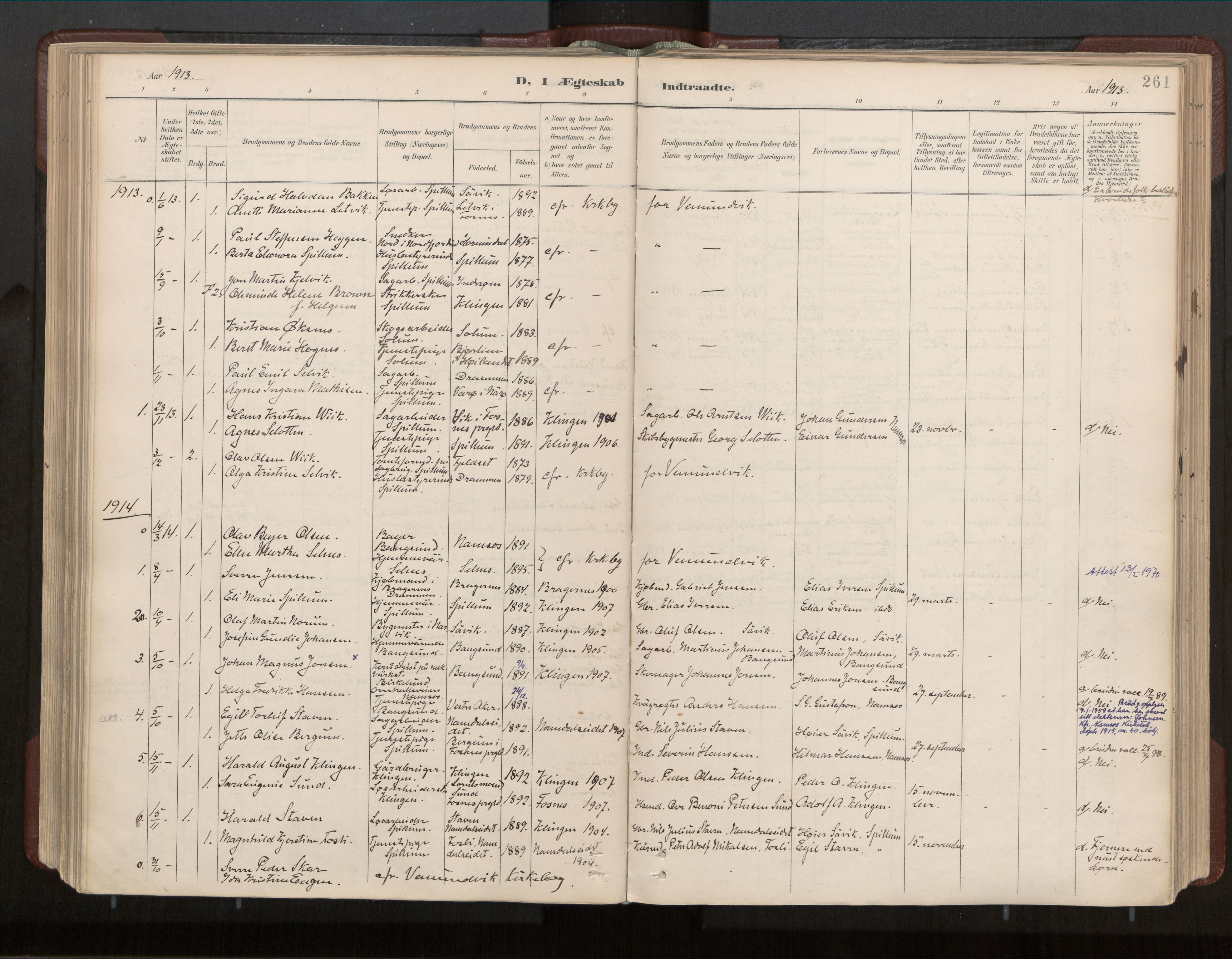 Ministerialprotokoller, klokkerbøker og fødselsregistre - Nord-Trøndelag, SAT/A-1458/770/L0589: Parish register (official) no. 770A03, 1887-1929, p. 261