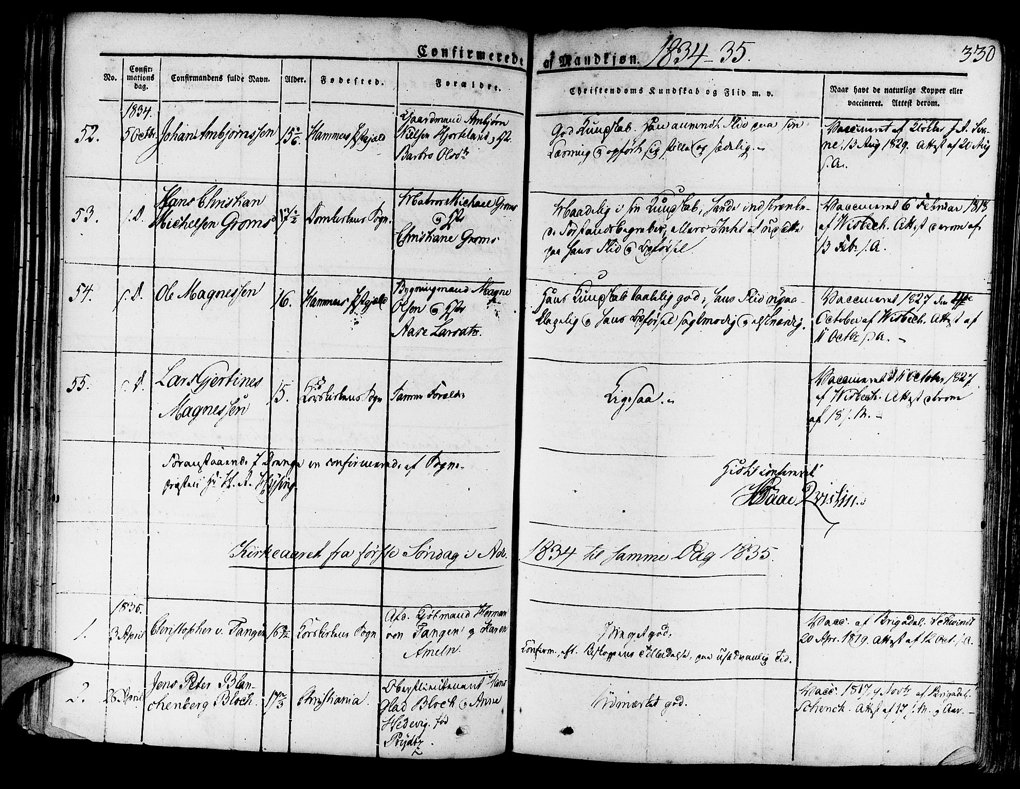 Korskirken sokneprestembete, SAB/A-76101/H/Haa/L0014: Parish register (official) no. A 14, 1823-1835, p. 330