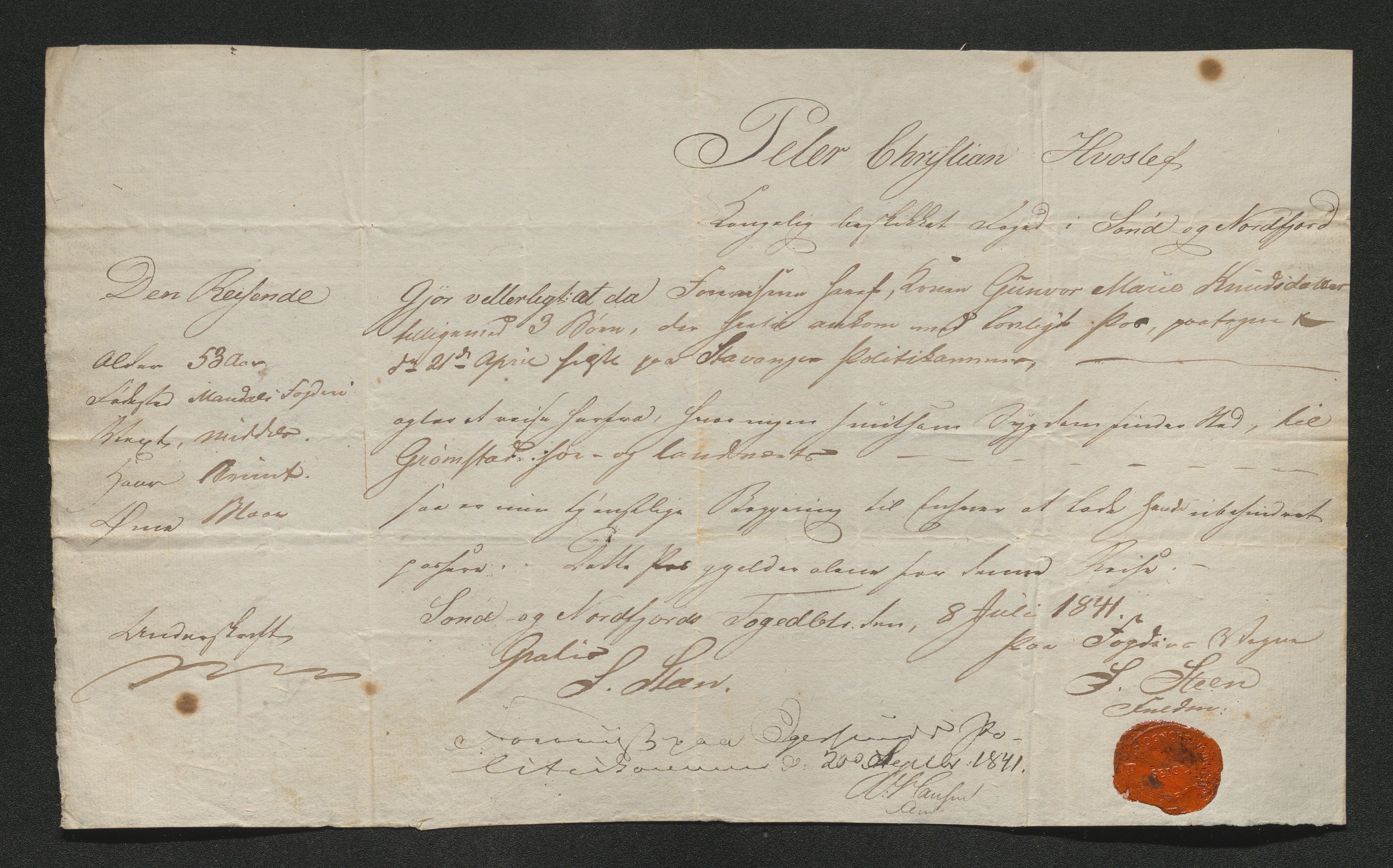 Drammen politikammer, AV/SAKO-A-623/I/Ia/Iab/L0006: Innleverte pass, 1841-1842, p. 347