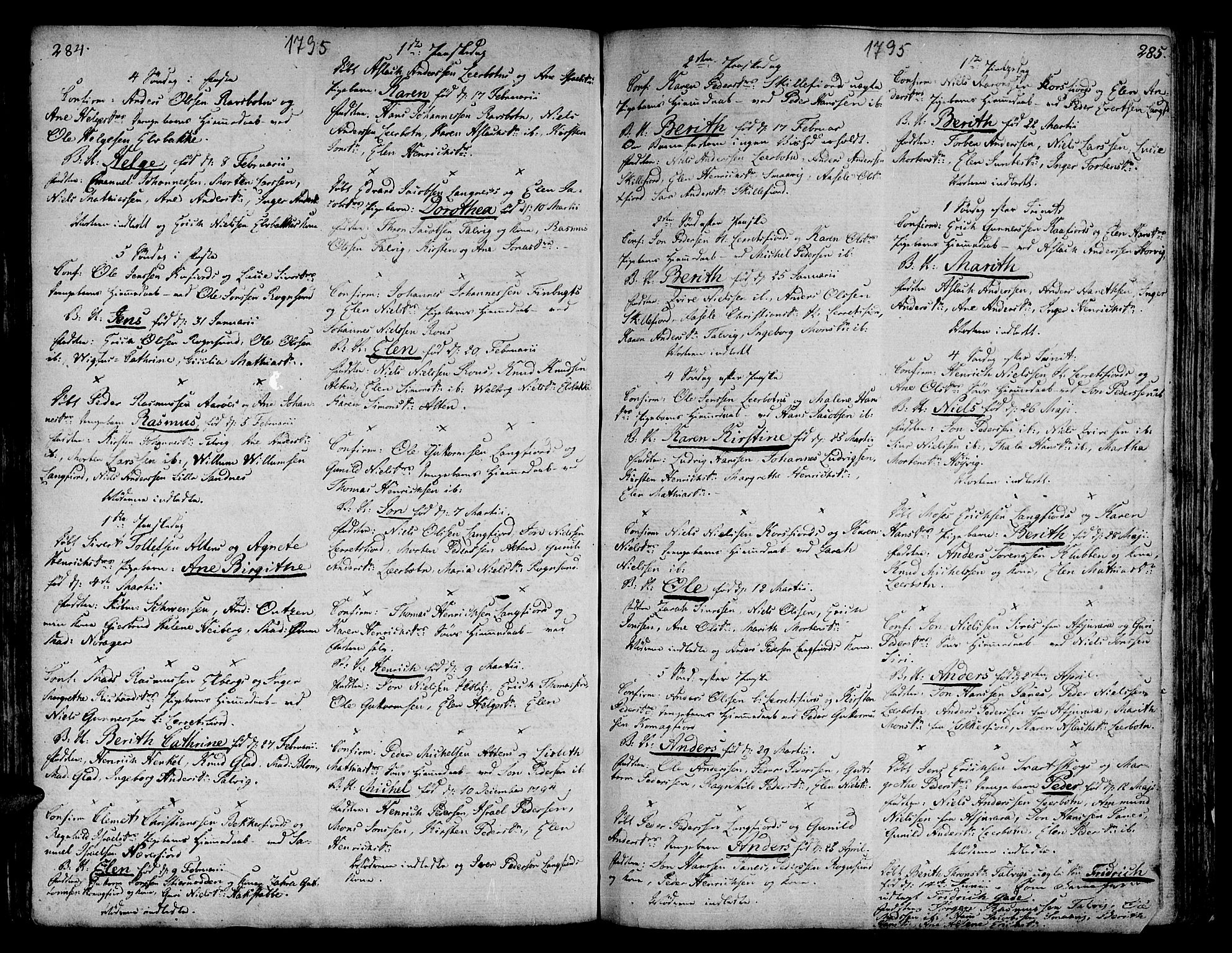 Talvik sokneprestkontor, AV/SATØ-S-1337/H/Ha/L0005kirke: Parish register (official) no. 5, 1772-1798, p. 284-285