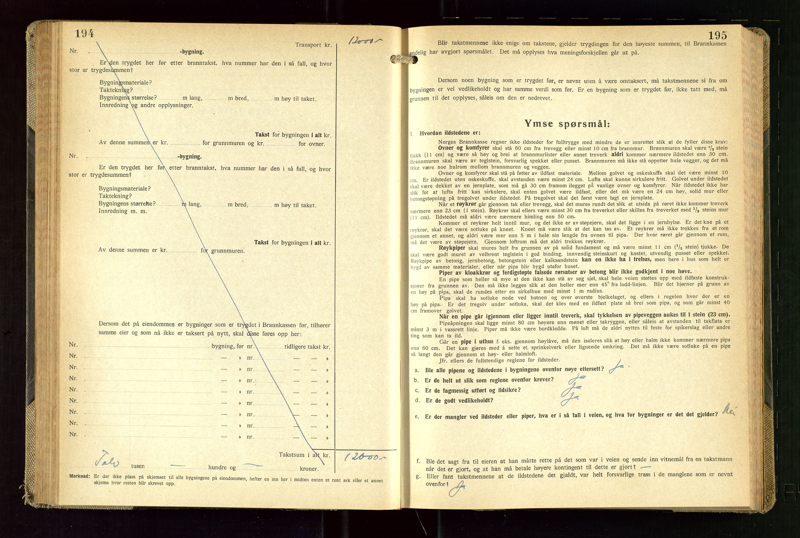 Skudenes lensmannskontor, AV/SAST-A-100444/Gob/L0003: "Brandtakstprotokoll", 1942-1954, p. 194-195