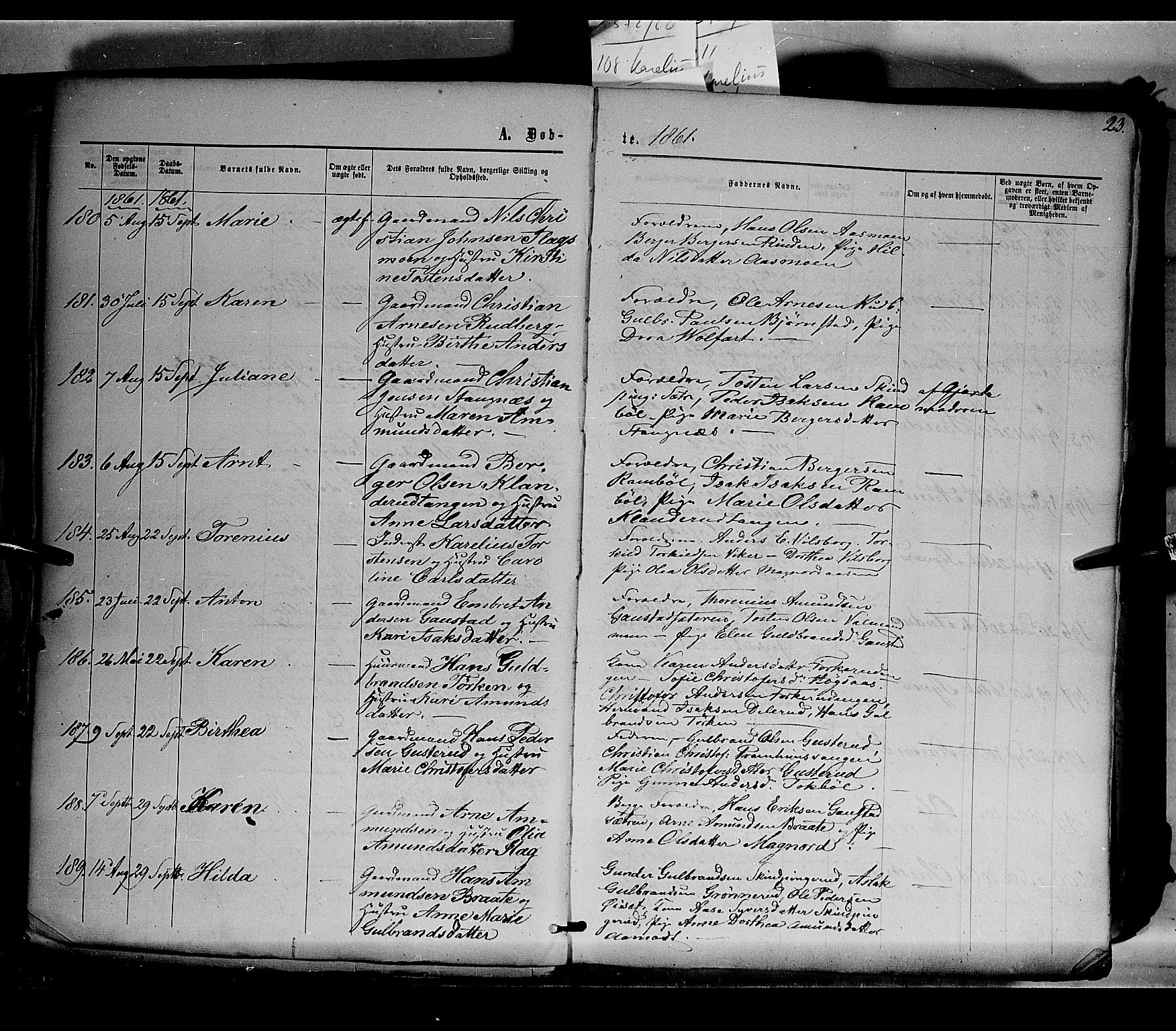 Eidskog prestekontor, AV/SAH-PREST-026/H/Ha/Haa/L0001: Parish register (official) no. 1, 1860-1867, p. 23