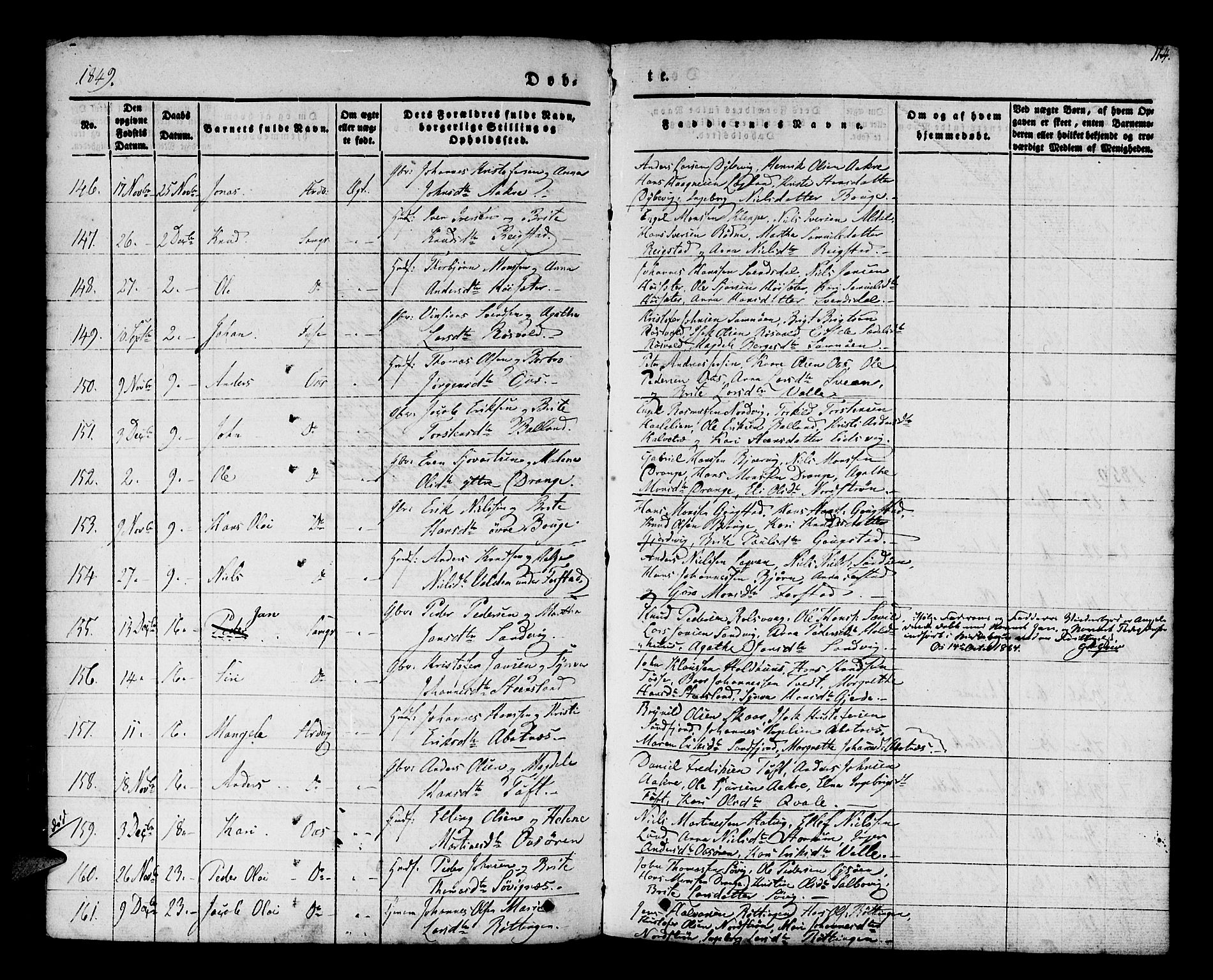 Os sokneprestembete, SAB/A-99929: Parish register (official) no. A 15, 1839-1851, p. 114