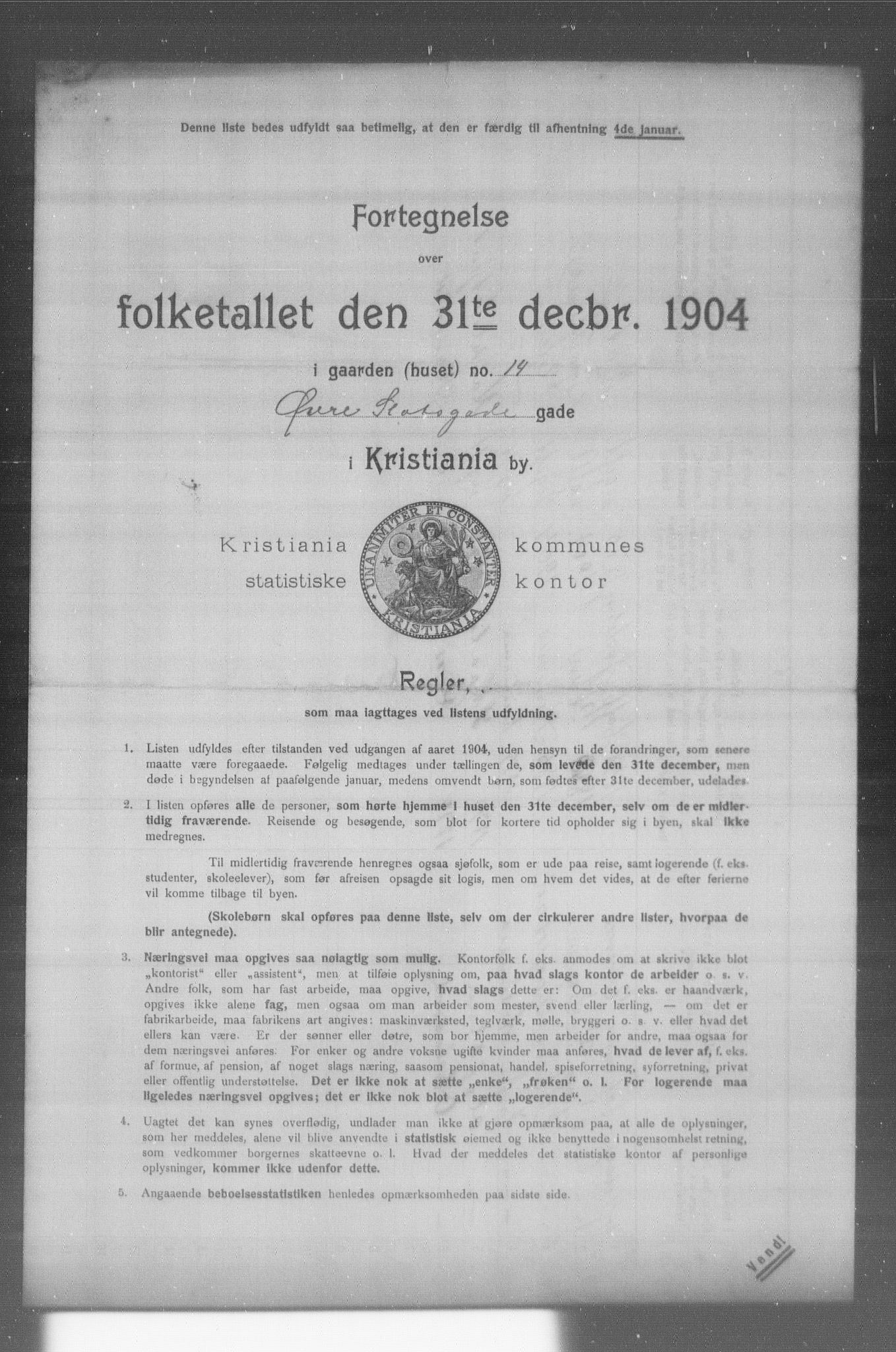 OBA, Municipal Census 1904 for Kristiania, 1904, p. 24311