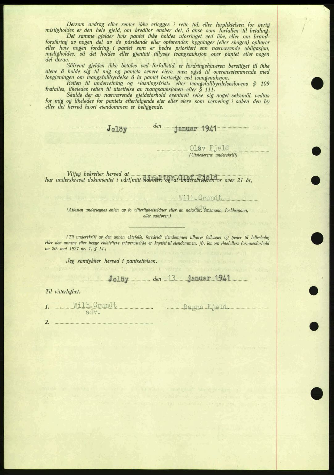 Moss sorenskriveri, AV/SAO-A-10168: Mortgage book no. B10, 1940-1941, Diary no: : 109/1941