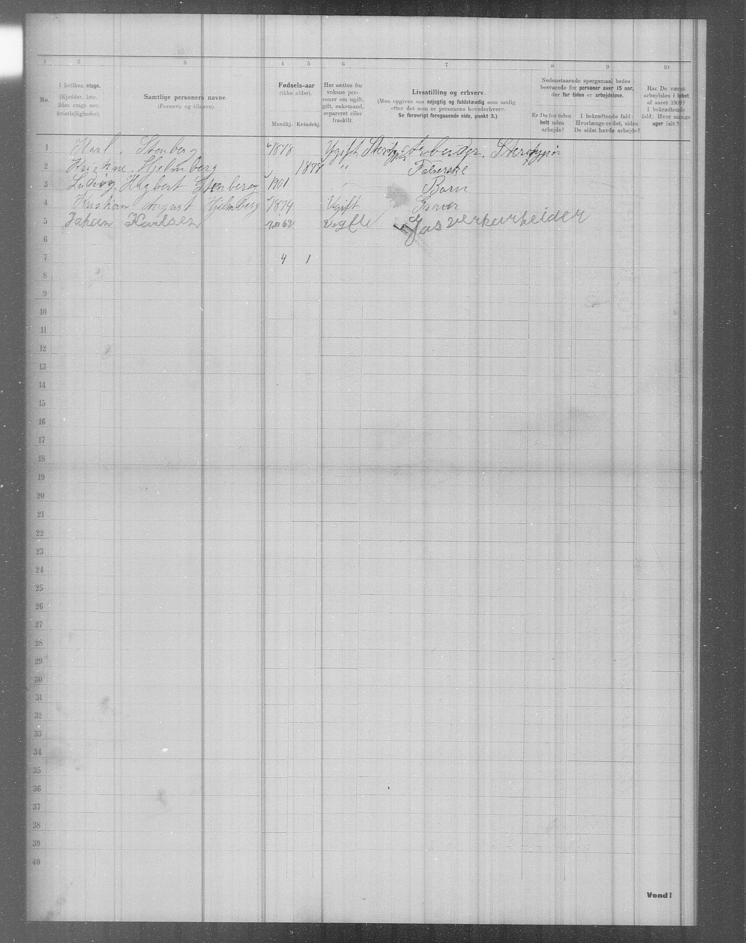 OBA, Municipal Census 1902 for Kristiania, 1902, p. 2767