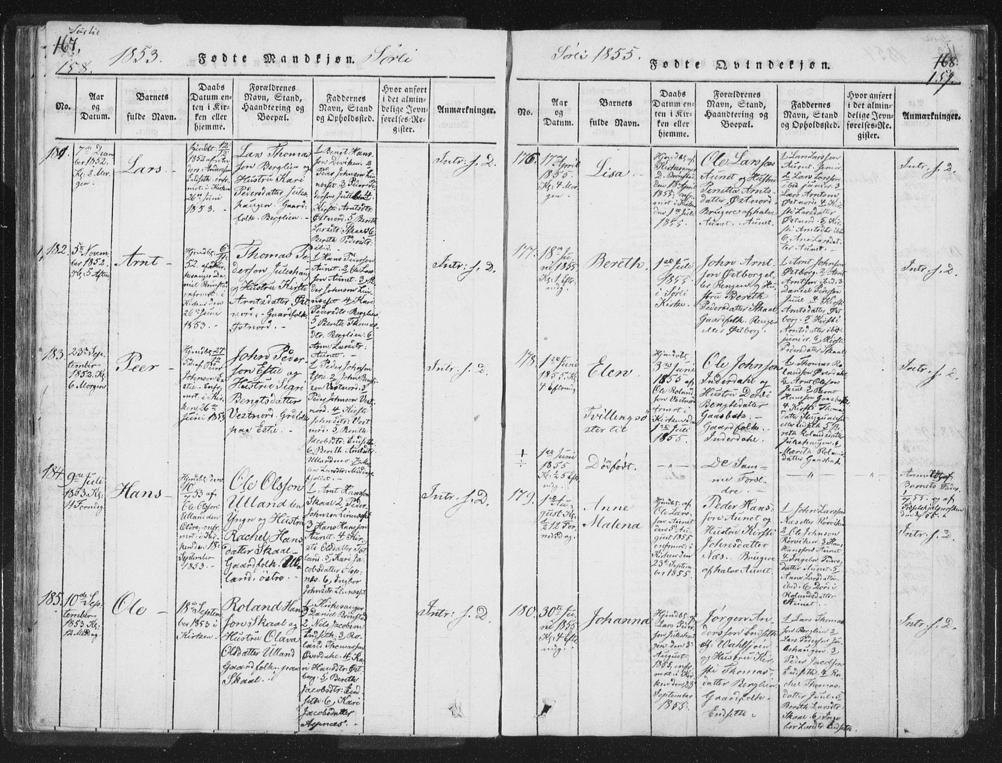 Ministerialprotokoller, klokkerbøker og fødselsregistre - Nord-Trøndelag, AV/SAT-A-1458/755/L0491: Parish register (official) no. 755A01 /2, 1817-1864, p. 158-159