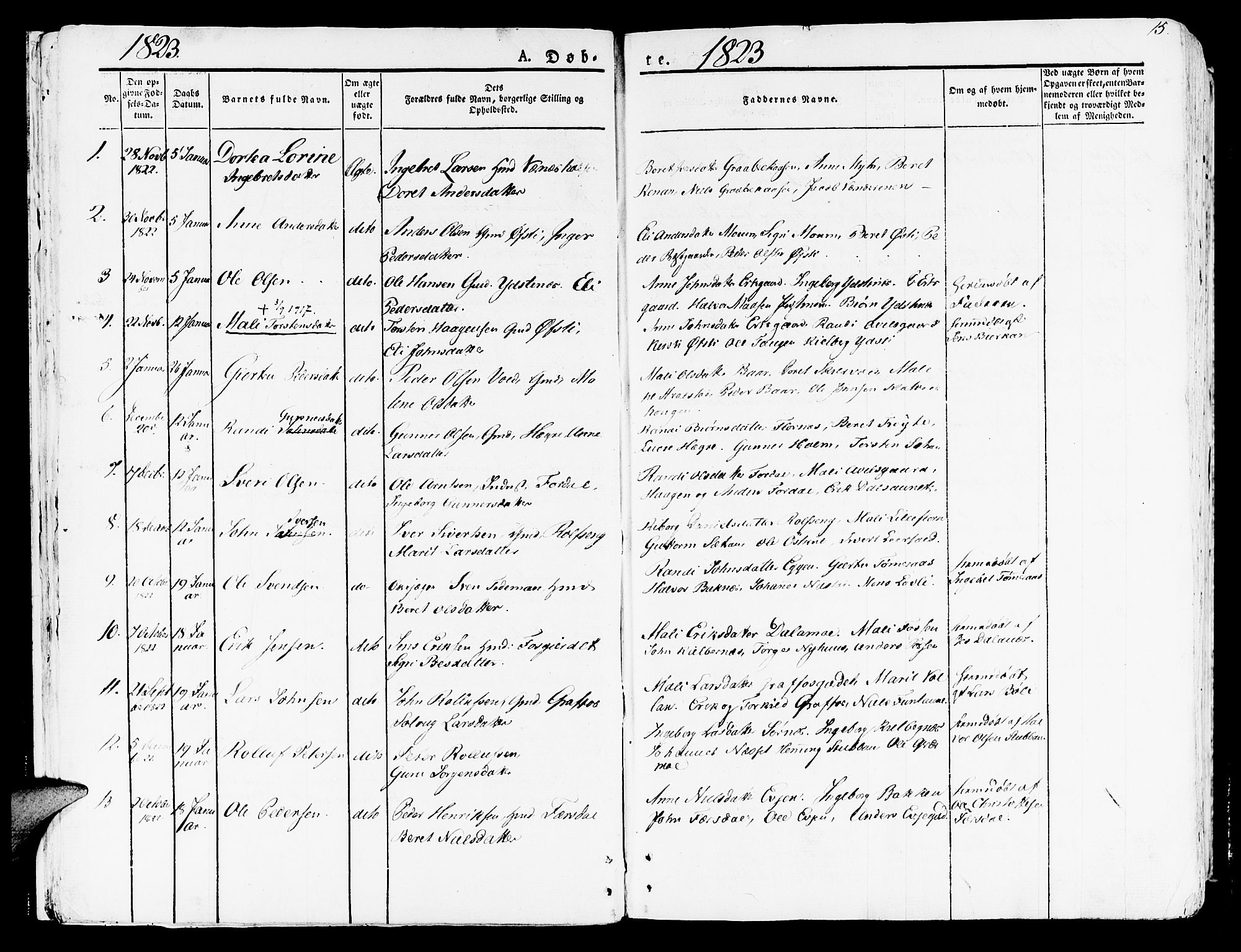 Ministerialprotokoller, klokkerbøker og fødselsregistre - Nord-Trøndelag, SAT/A-1458/709/L0070: Parish register (official) no. 709A10, 1820-1832, p. 15