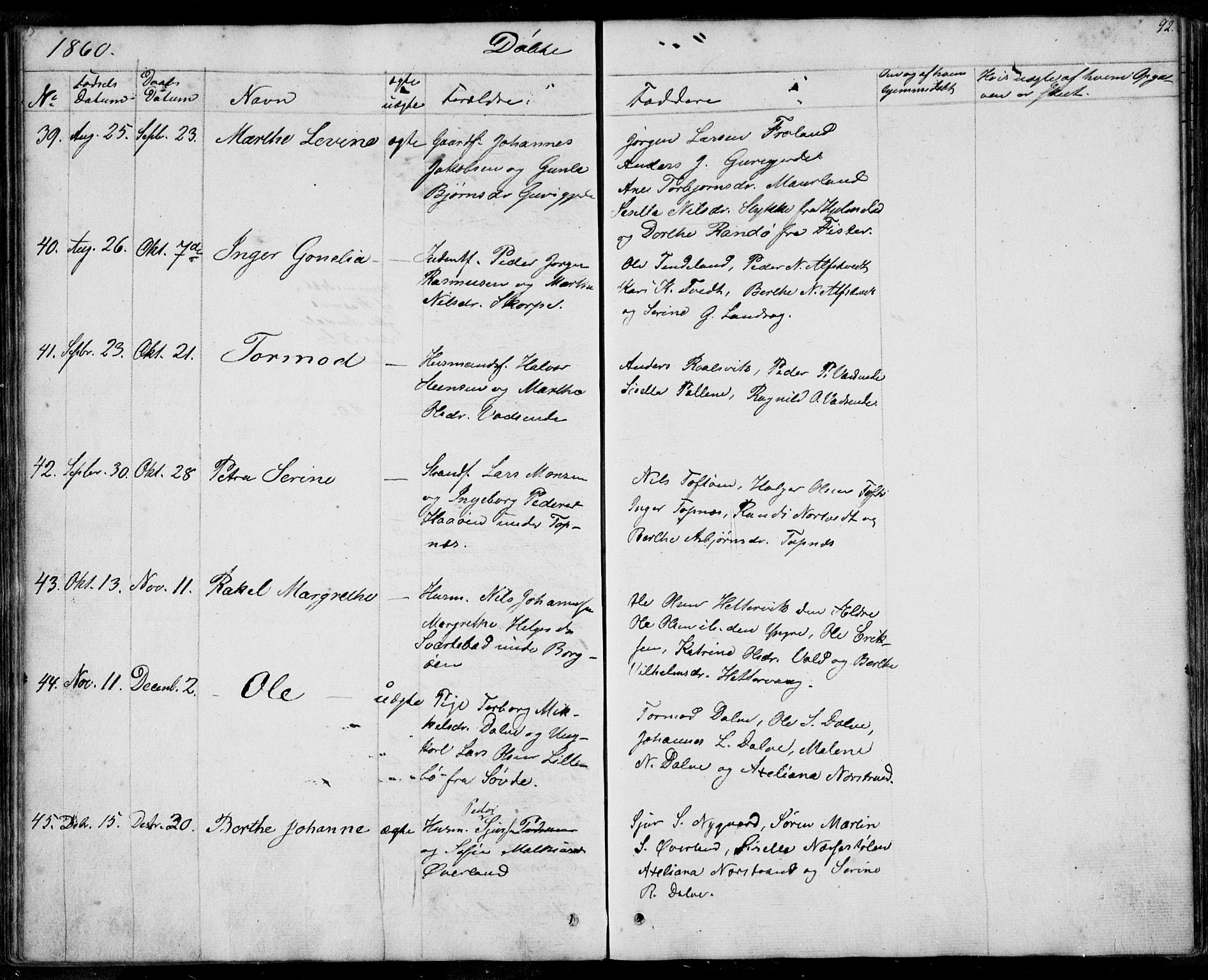 Nedstrand sokneprestkontor, SAST/A-101841/01/IV: Parish register (official) no. A 8, 1839-1860, p. 92