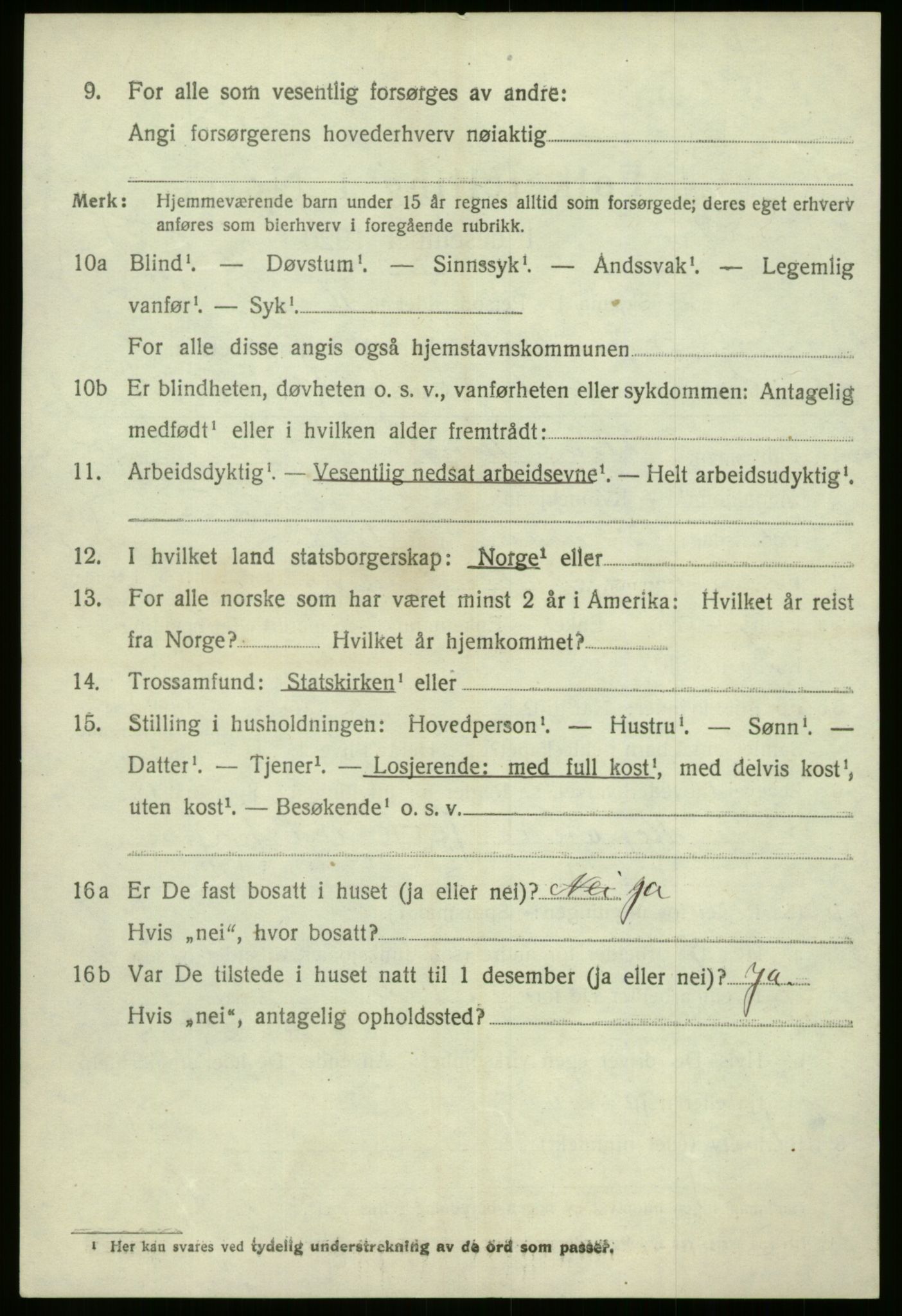 SAB, 1920 census for Kinn, 1920, p. 3306