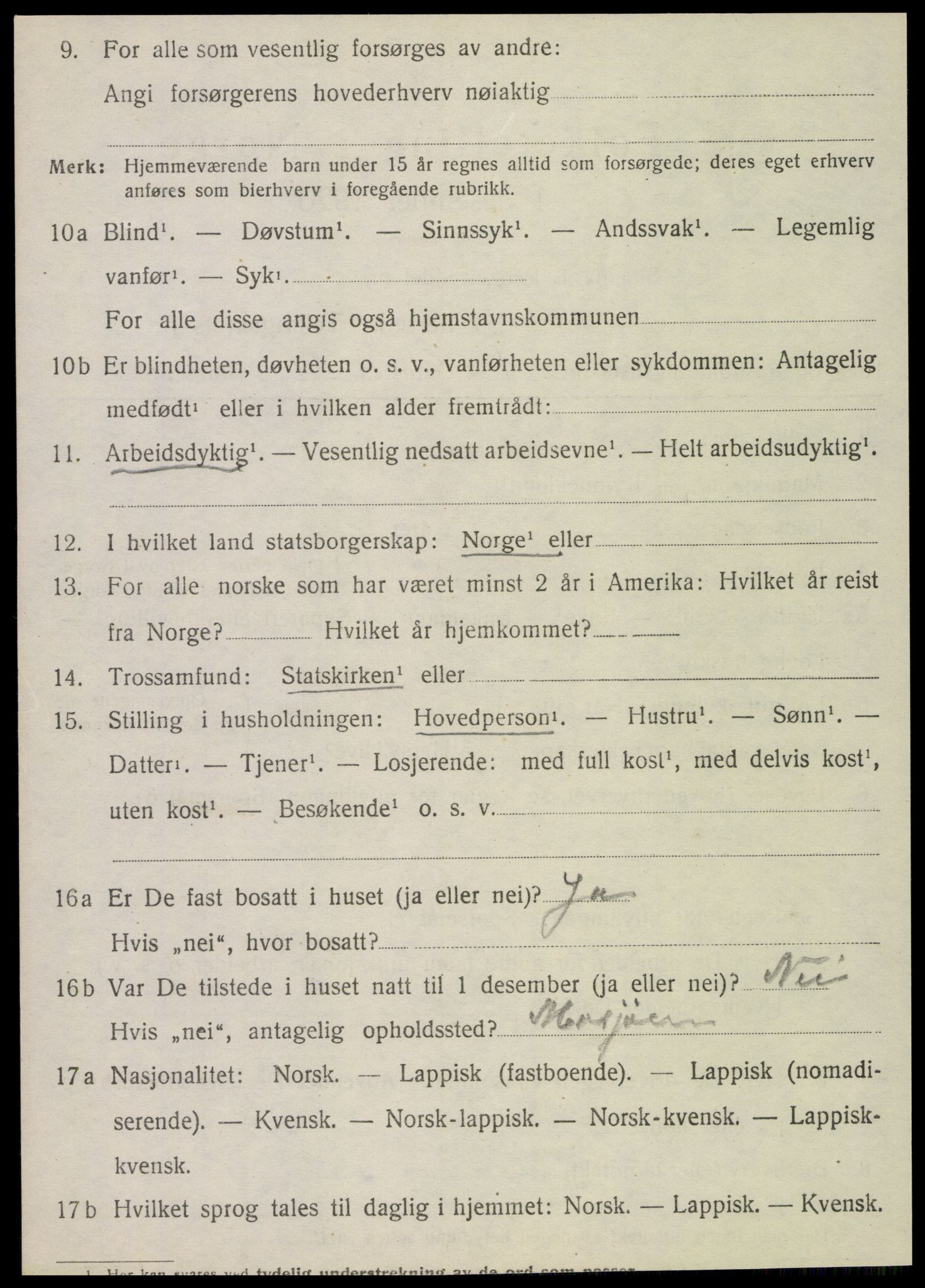 SAT, 1920 census for Leirfjord, 1920, p. 2102