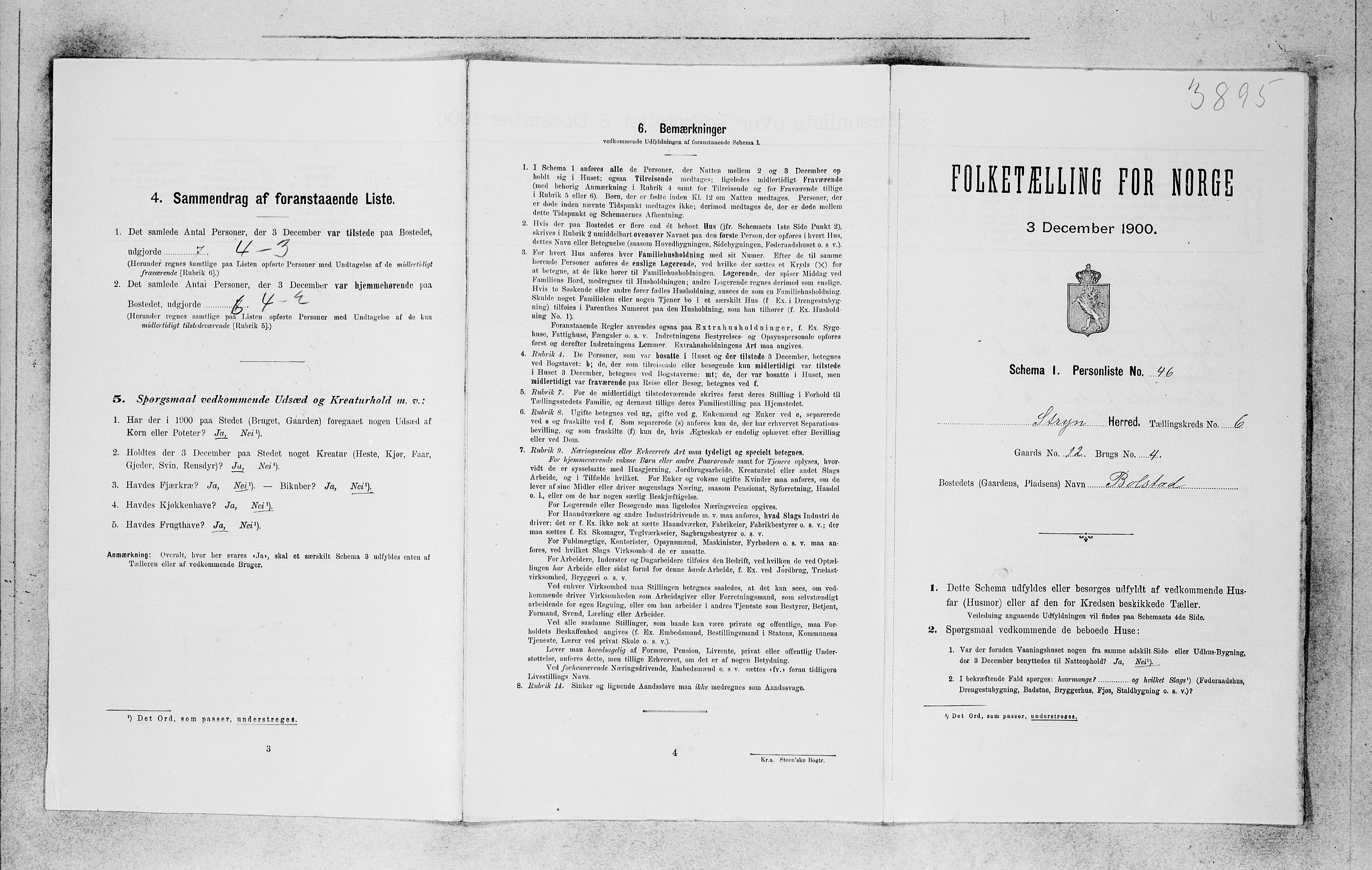 SAB, 1900 census for Stryn, 1900, p. 555