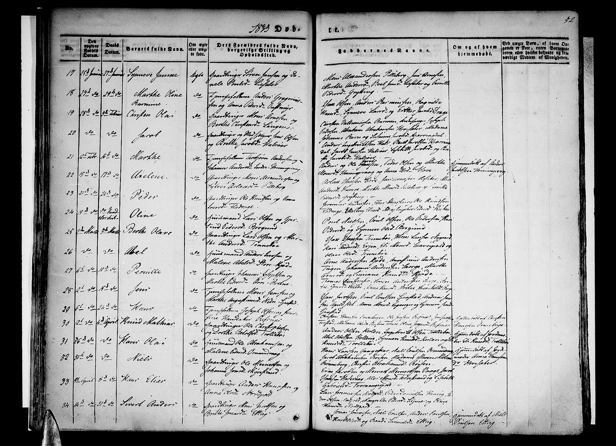 Selje sokneprestembete, SAB/A-99938/H/Ha/Haa/Haaa: Parish register (official) no. A 9, 1829-1844, p. 32