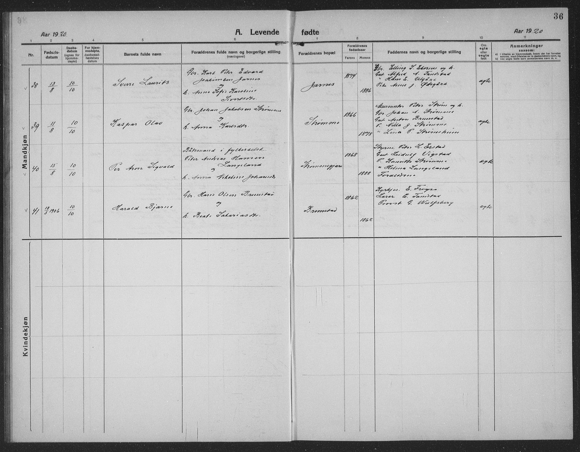 Ministerialprotokoller, klokkerbøker og fødselsregistre - Møre og Romsdal, AV/SAT-A-1454/523/L0342: Parish register (copy) no. 523C05, 1916-1937, p. 36