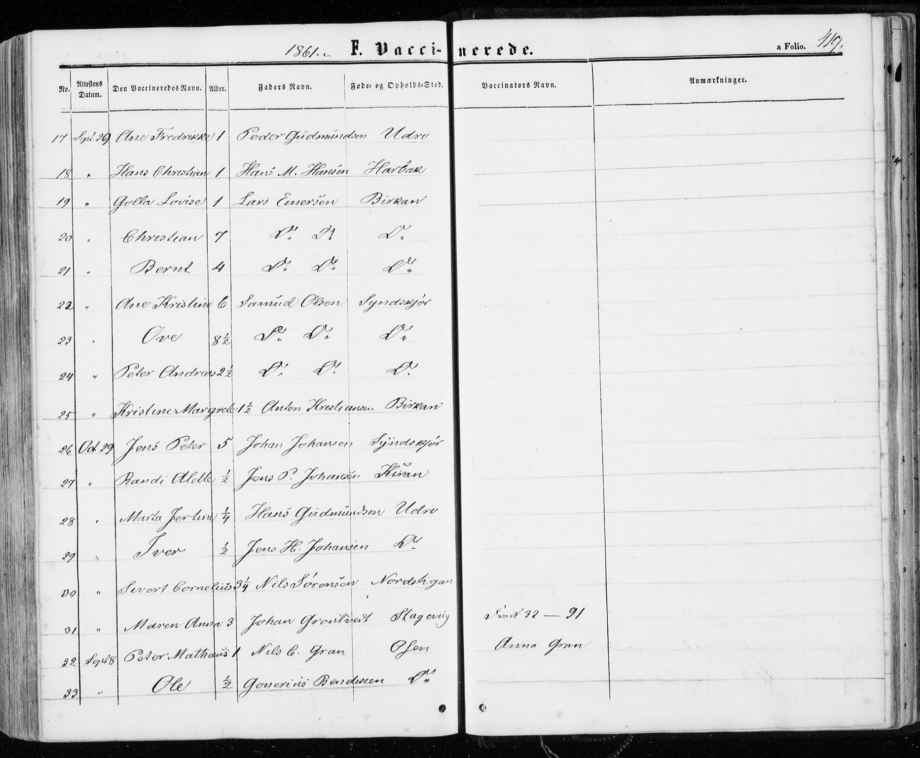 Ministerialprotokoller, klokkerbøker og fødselsregistre - Sør-Trøndelag, SAT/A-1456/657/L0705: Parish register (official) no. 657A06, 1858-1867, p. 419