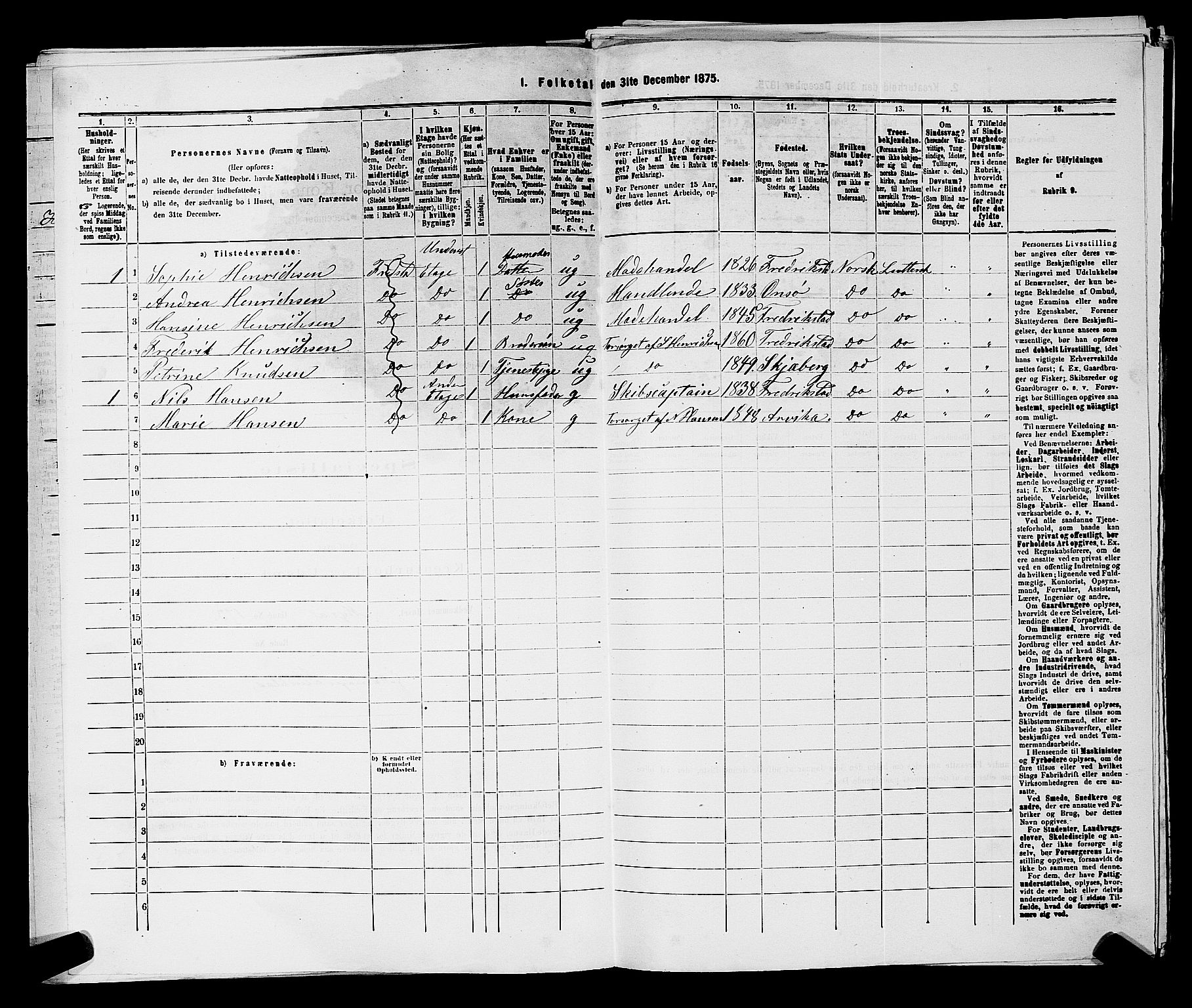 RA, 1875 census for 0103B Fredrikstad/Fredrikstad, 1875, p. 689