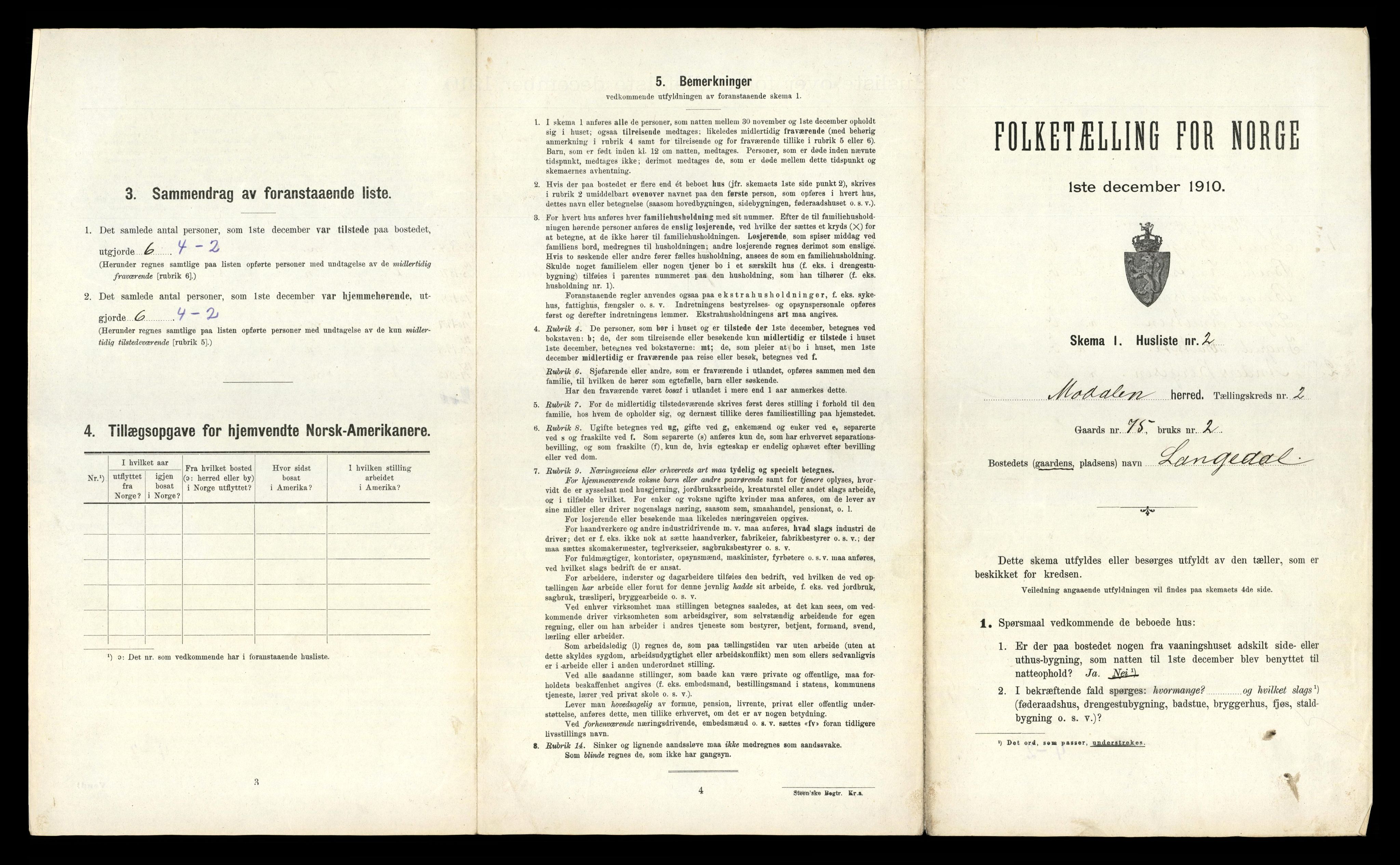 RA, 1910 census for Modalen, 1910, p. 59