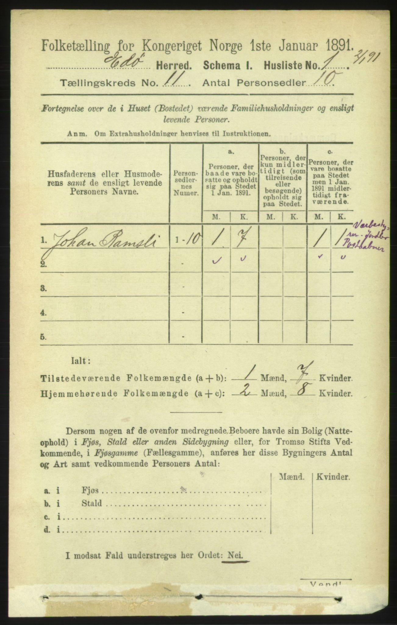 RA, 1891 census for 1573 Edøy, 1891, p. 2883