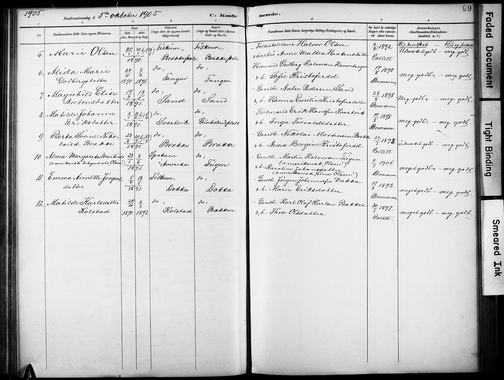 Fiskum kirkebøker, SAKO/A-15/F/Fa/L0003: Parish register (official) no. 3, 1890-1905, p. 99