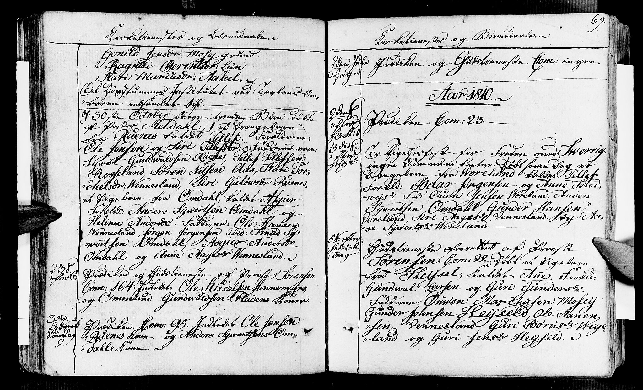 Vennesla sokneprestkontor, AV/SAK-1111-0045/Fa/Fab/L0002: Parish register (official) no. A 2, 1794-1834, p. 69