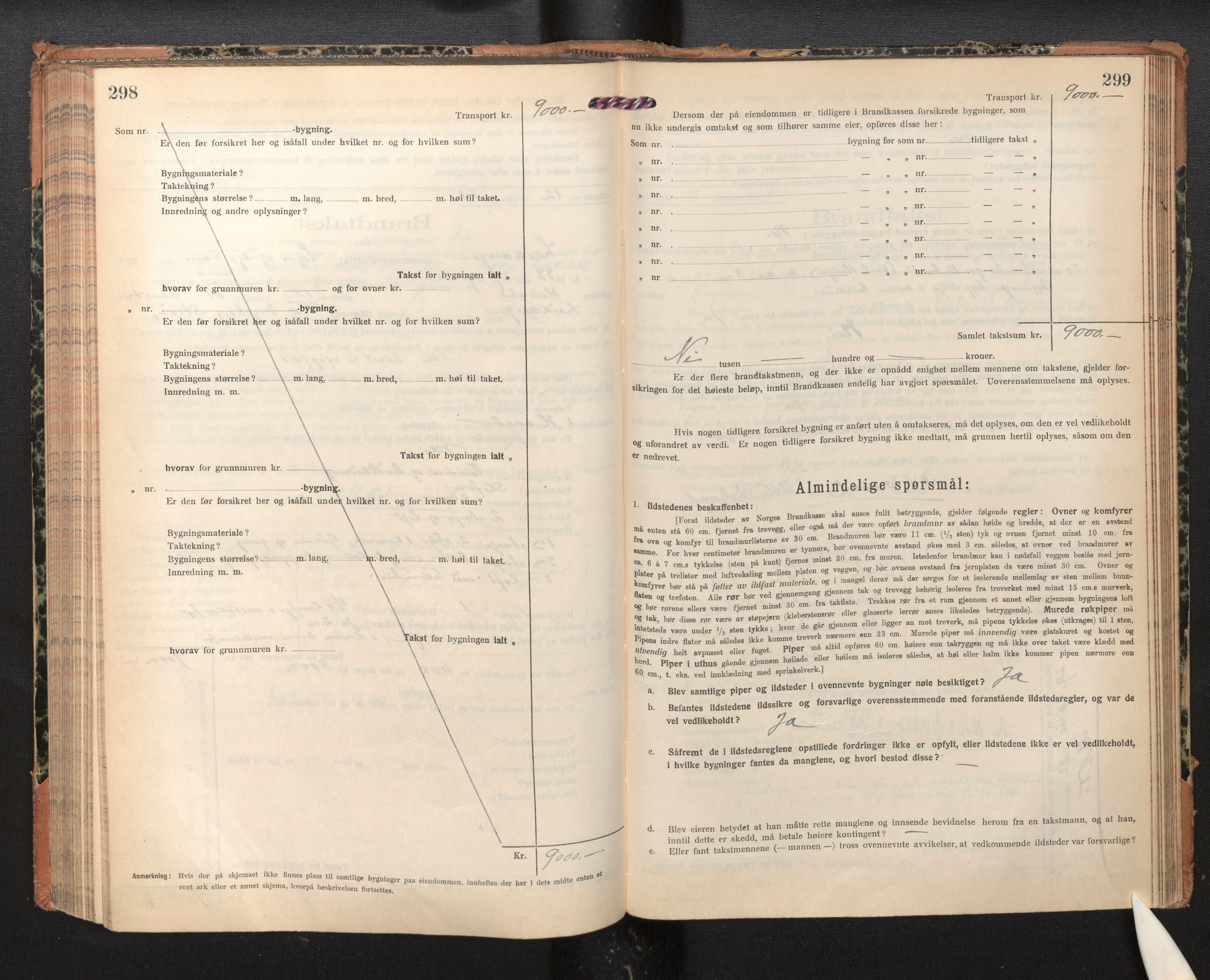 Lensmannen i Leikanger, AV/SAB-A-29201/0012/L0007: Branntakstprotokoll, skjematakst, 1926-1936, p. 298-299