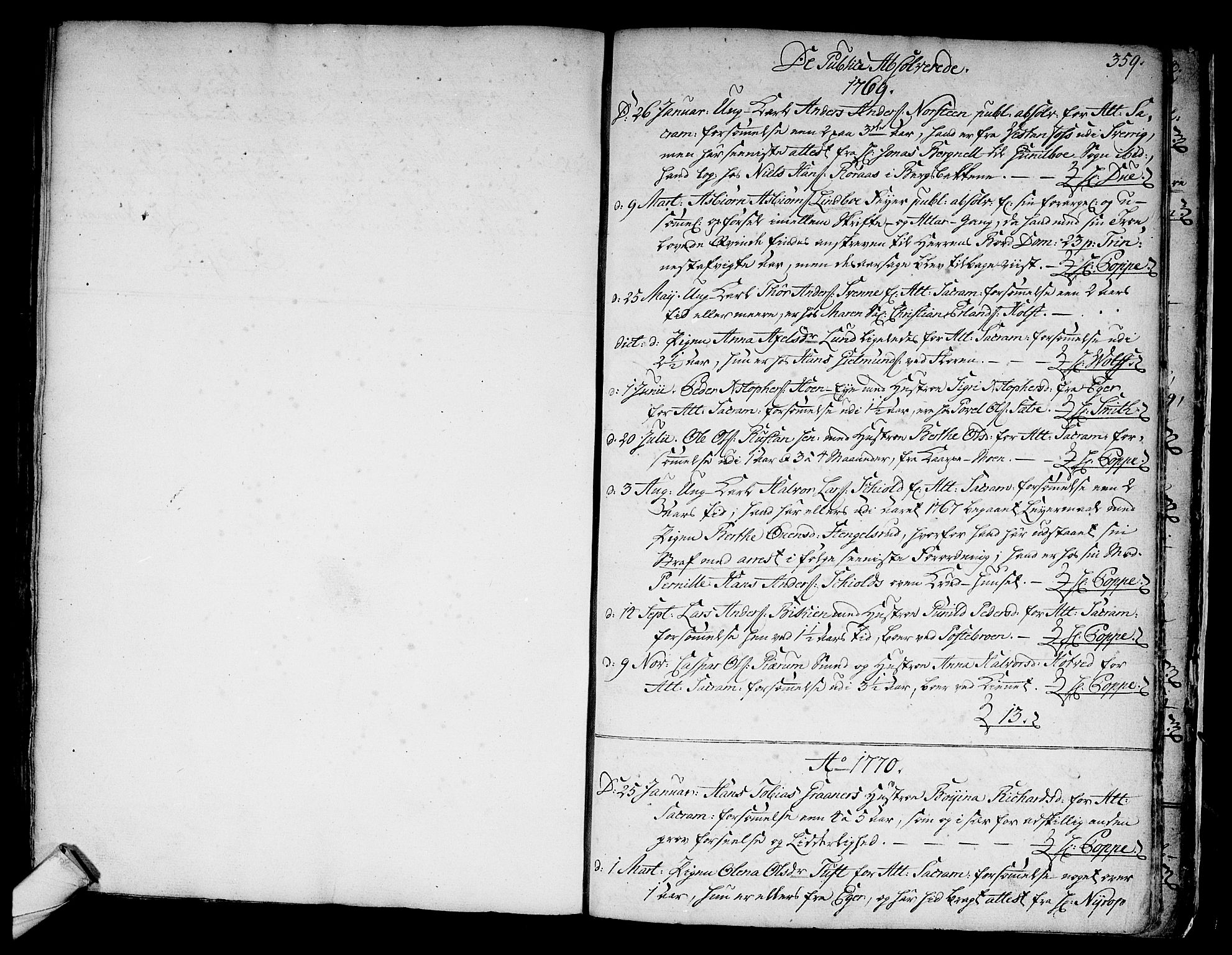 Kongsberg kirkebøker, AV/SAKO-A-22/F/Fa/L0005: Parish register (official) no. I 5, 1769-1782, p. 359