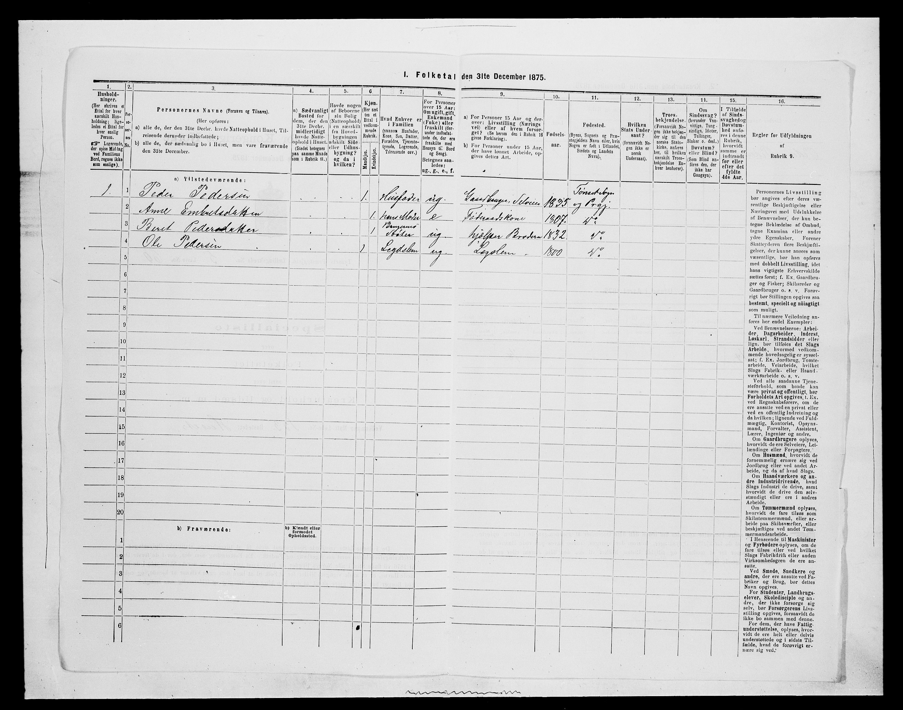 SAH, 1875 census for 0437P Tynset, 1875, p. 684