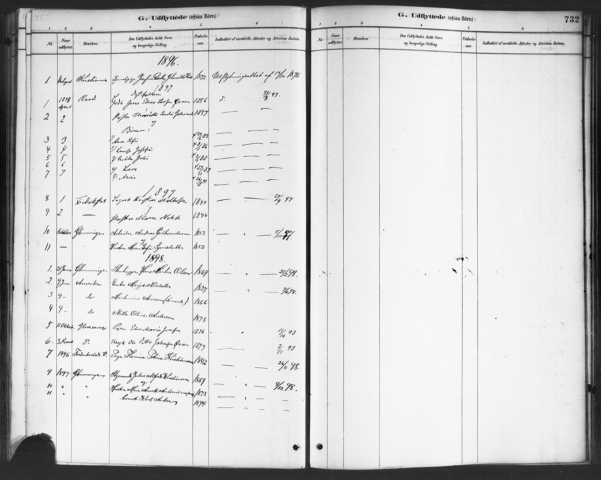 Onsøy prestekontor Kirkebøker, SAO/A-10914/F/Fa/L0006: Parish register (official) no. I 6, 1878-1898, p. 732