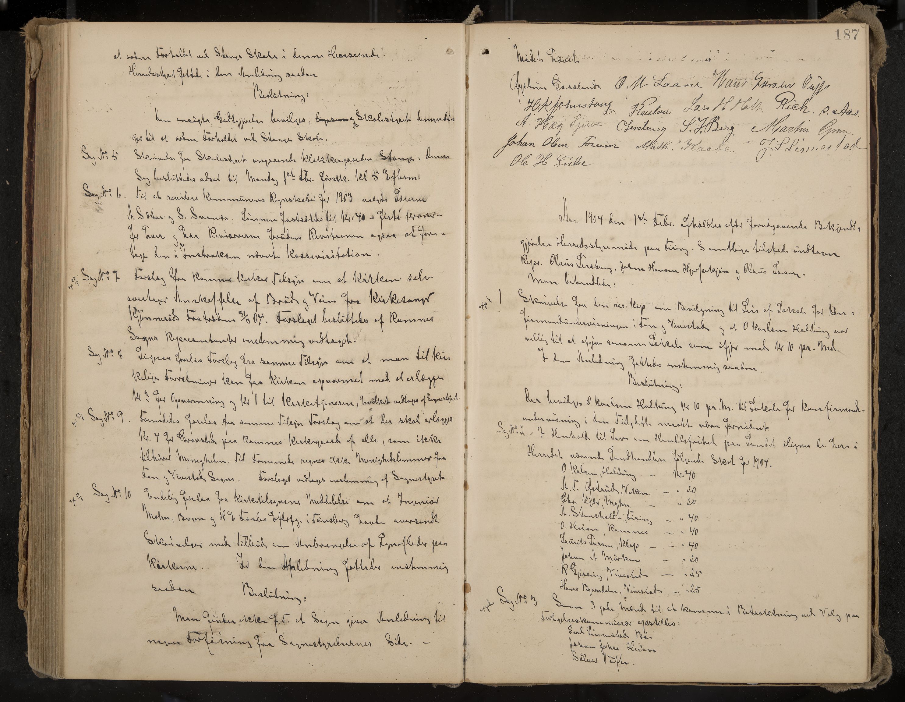 Ramnes formannskap og sentraladministrasjon, IKAK/0718021/A/Aa/L0004: Møtebok, 1892-1907, p. 187