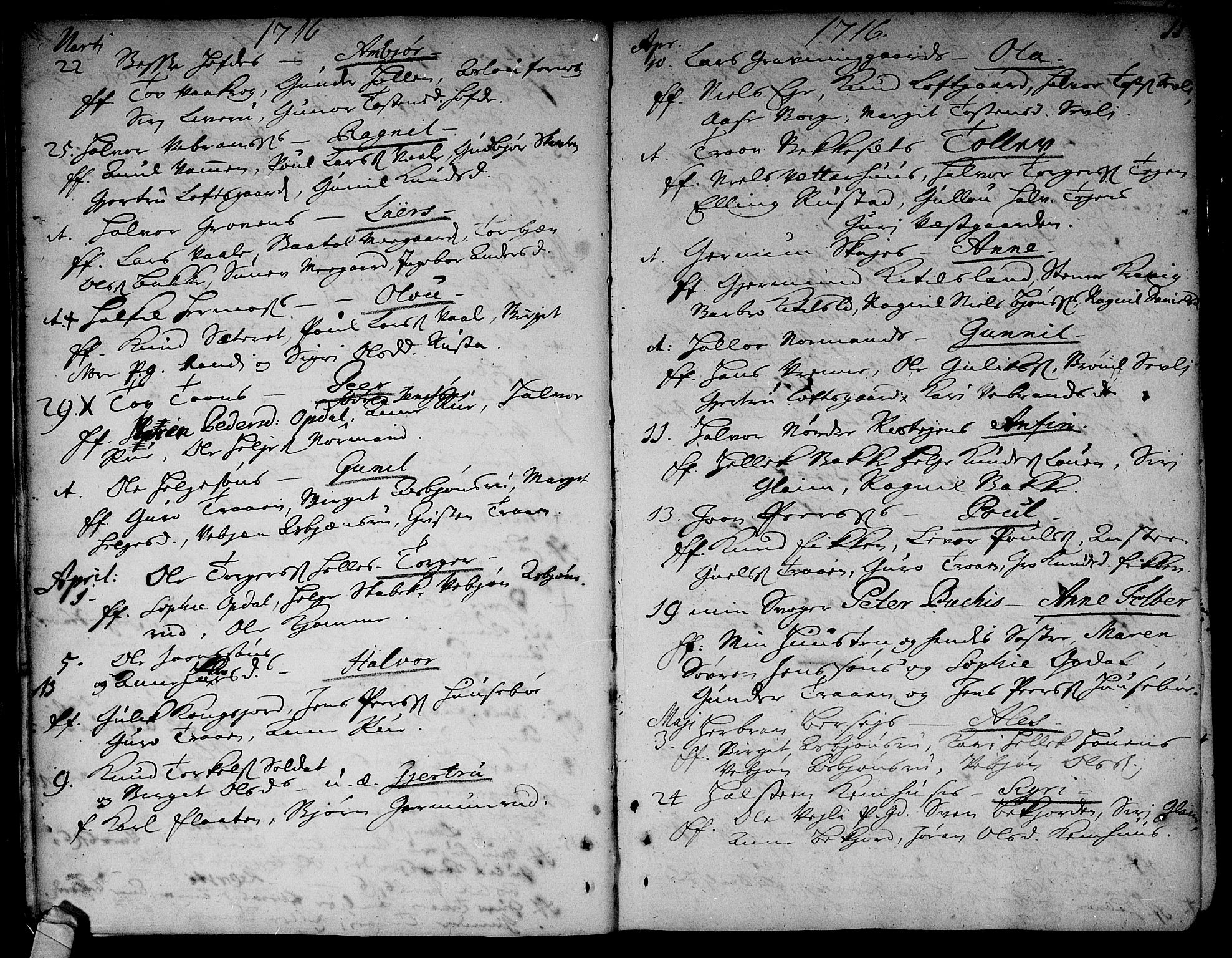 Rollag kirkebøker, AV/SAKO-A-240/F/Fa/L0002: Parish register (official) no. I 2, 1714-1742, p. 11