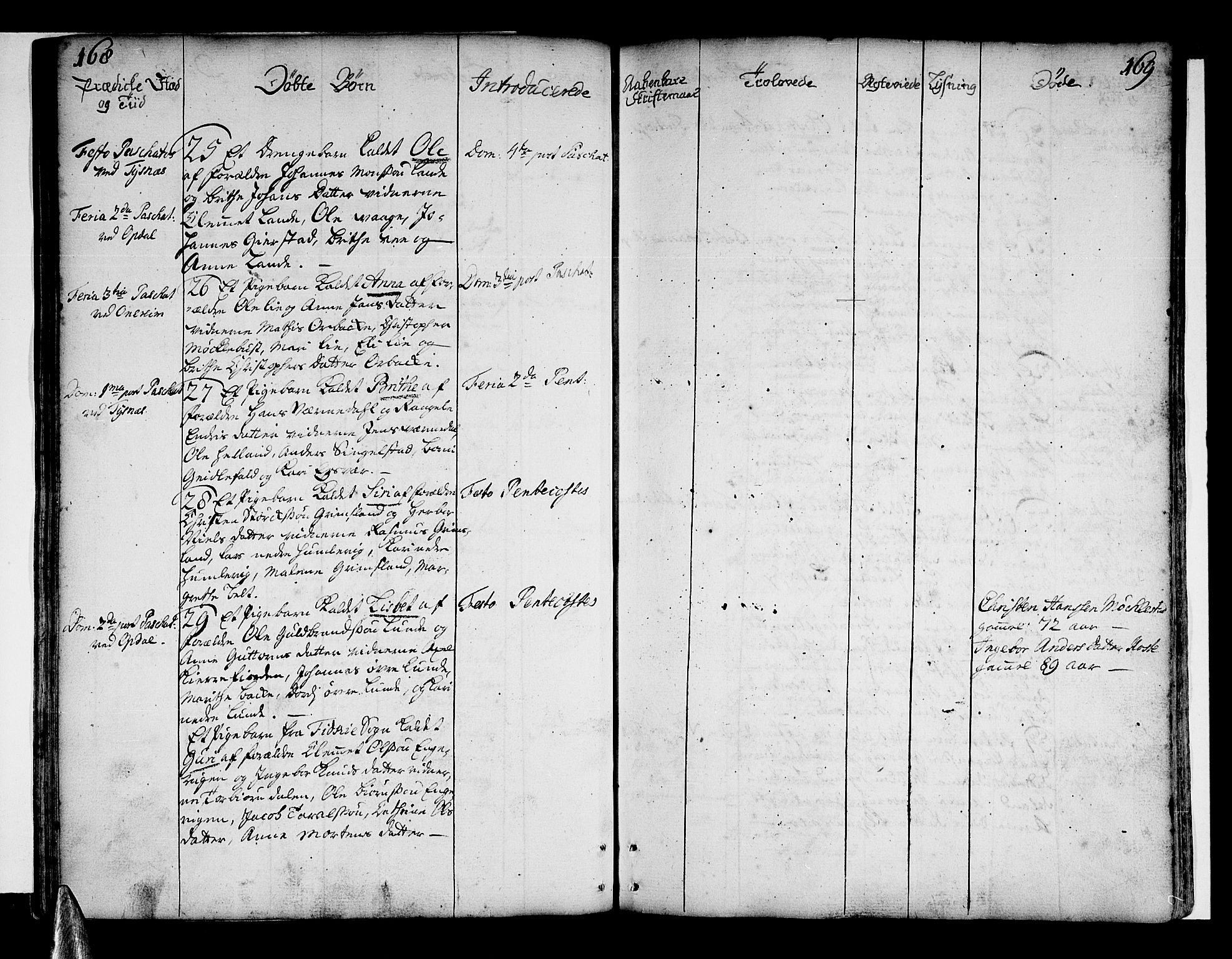 Tysnes sokneprestembete, SAB/A-78601/H/Haa: Parish register (official) no. A 4, 1750-1761, p. 168-169