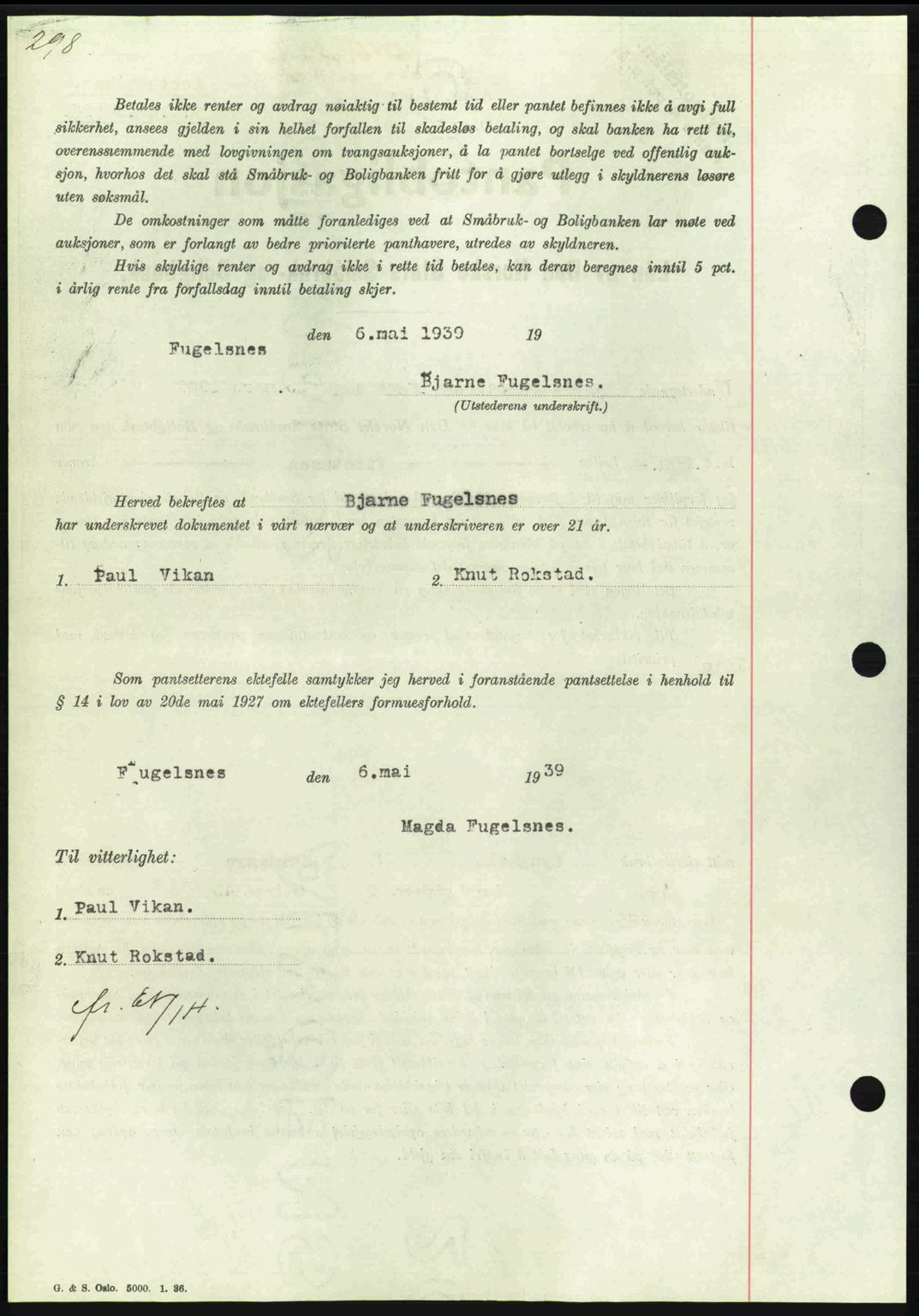 Nordmøre sorenskriveri, AV/SAT-A-4132/1/2/2Ca: Mortgage book no. B85, 1939-1939, Diary no: : 1215/1939