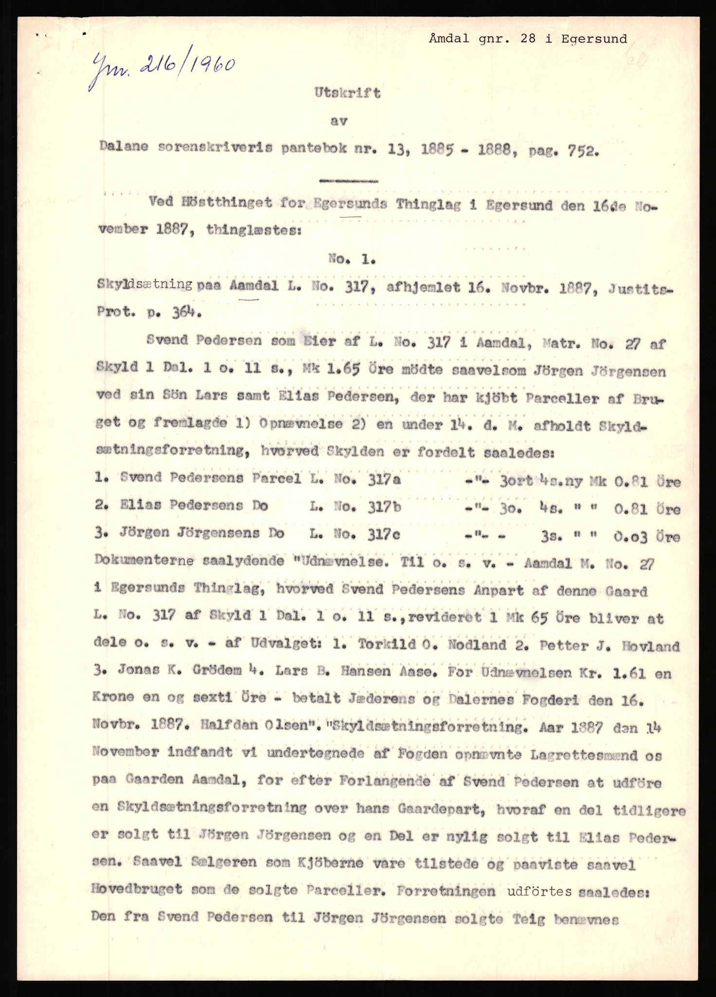 Statsarkivet i Stavanger, AV/SAST-A-101971/03/Y/Yj/L0100: Avskrifter sortert etter gårdsnavn: Ålgård - Årsland, 1750-1930, p. 156