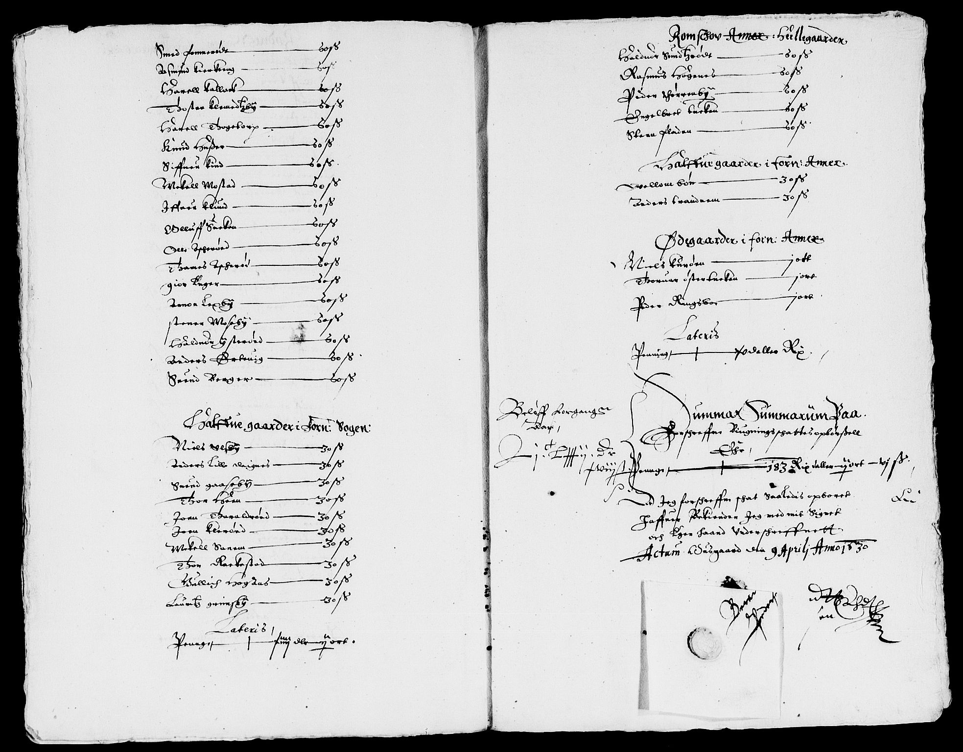 Rentekammeret inntil 1814, Reviderte regnskaper, Lensregnskaper, AV/RA-EA-5023/R/Rb/Rba/L0097: Akershus len, 1629-1630