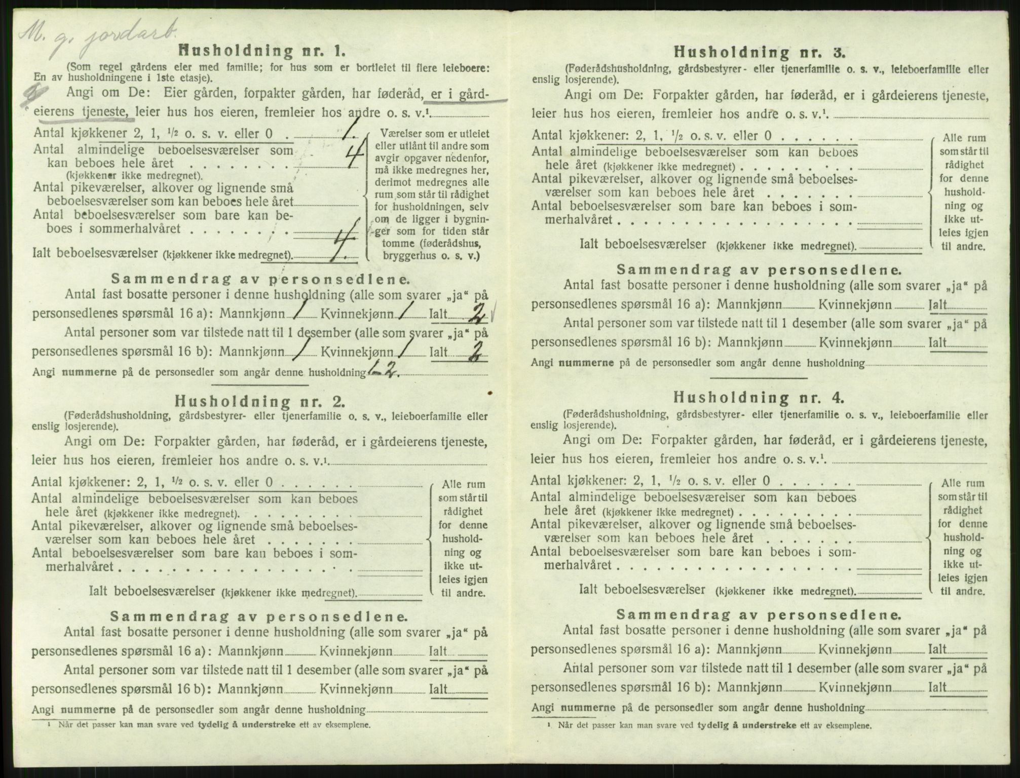 SAT, 1920 census for Kvernes, 1920, p. 234