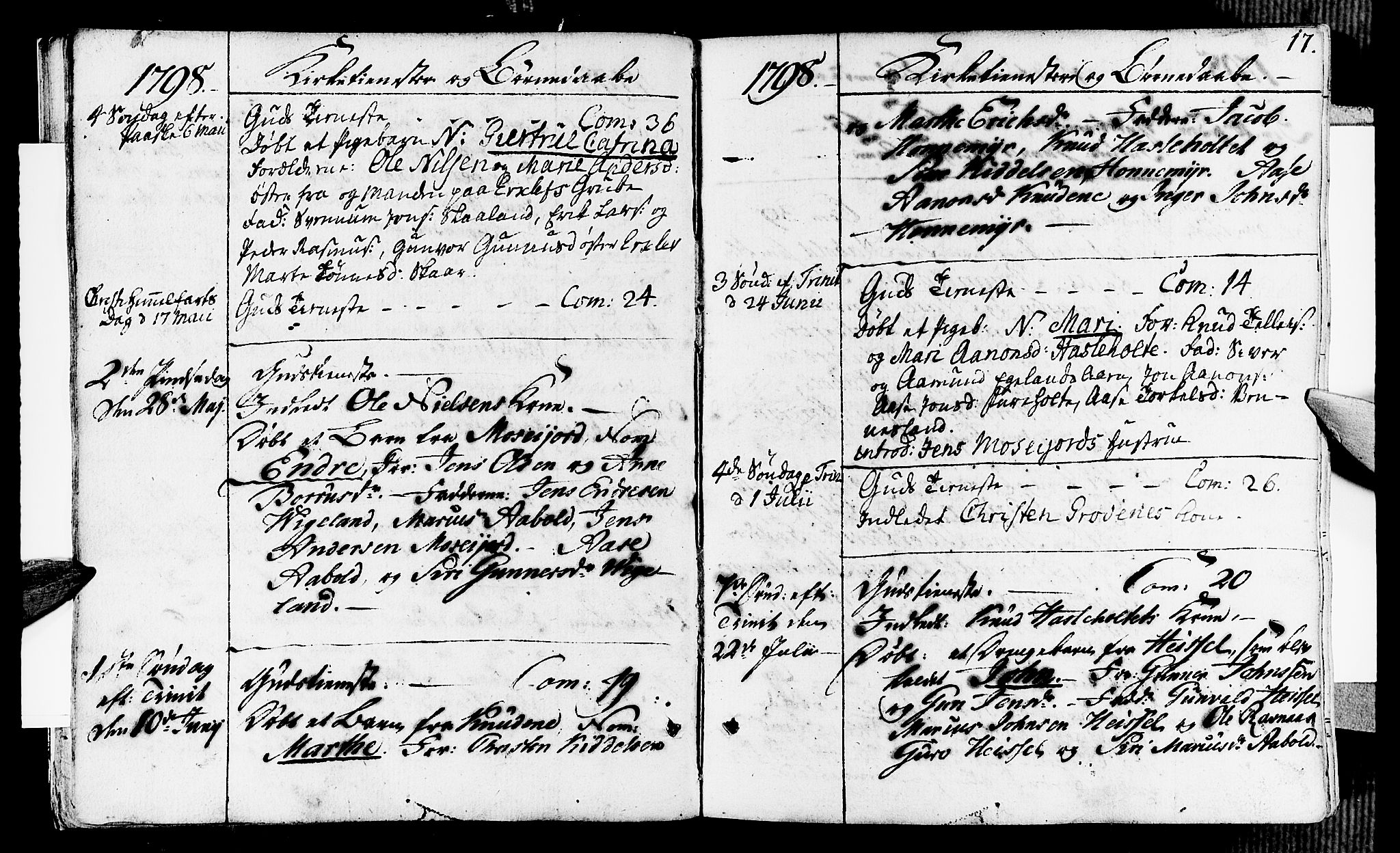 Vennesla sokneprestkontor, AV/SAK-1111-0045/Fa/Fab/L0002: Parish register (official) no. A 2, 1794-1834, p. 17