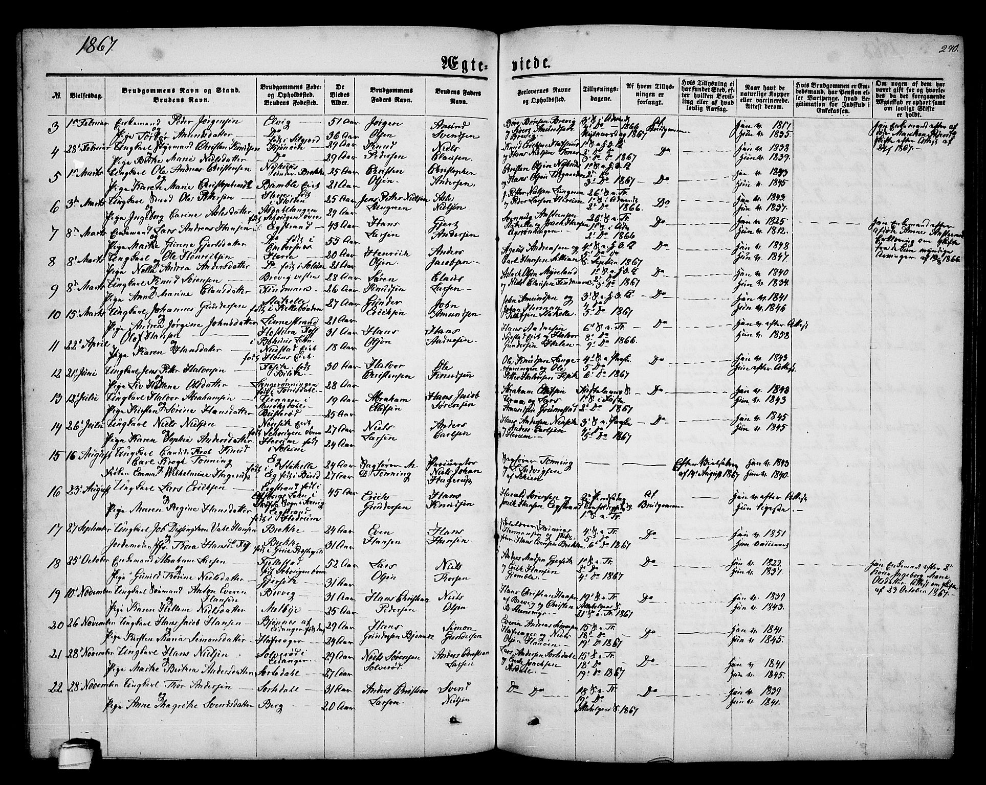 Bamble kirkebøker, AV/SAKO-A-253/G/Ga/L0006: Parish register (copy) no. I 6, 1860-1876, p. 290