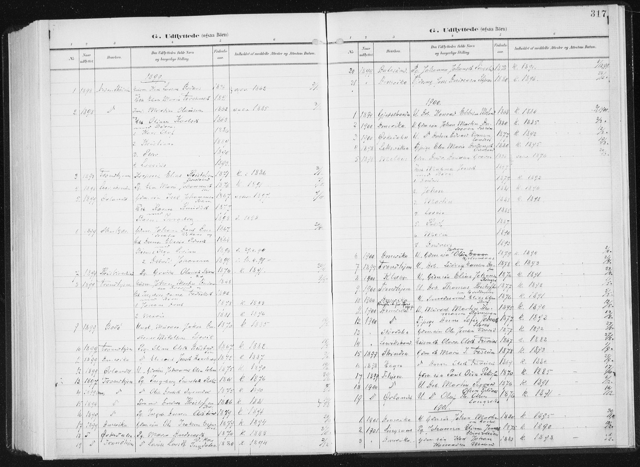 Ministerialprotokoller, klokkerbøker og fødselsregistre - Sør-Trøndelag, SAT/A-1456/647/L0635: Parish register (official) no. 647A02, 1896-1911, p. 317
