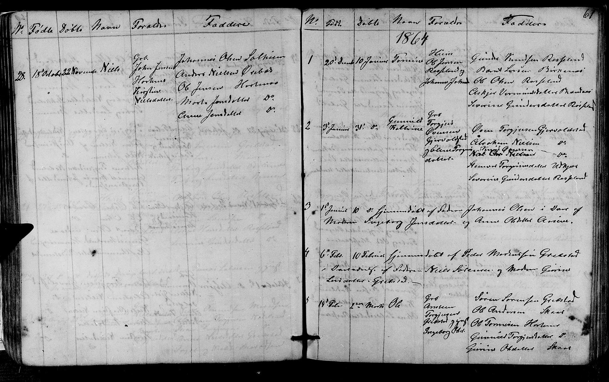 Søgne sokneprestkontor, AV/SAK-1111-0037/F/Fb/Fba/L0002: Parish register (copy) no. B 2, 1848-1873, p. 61