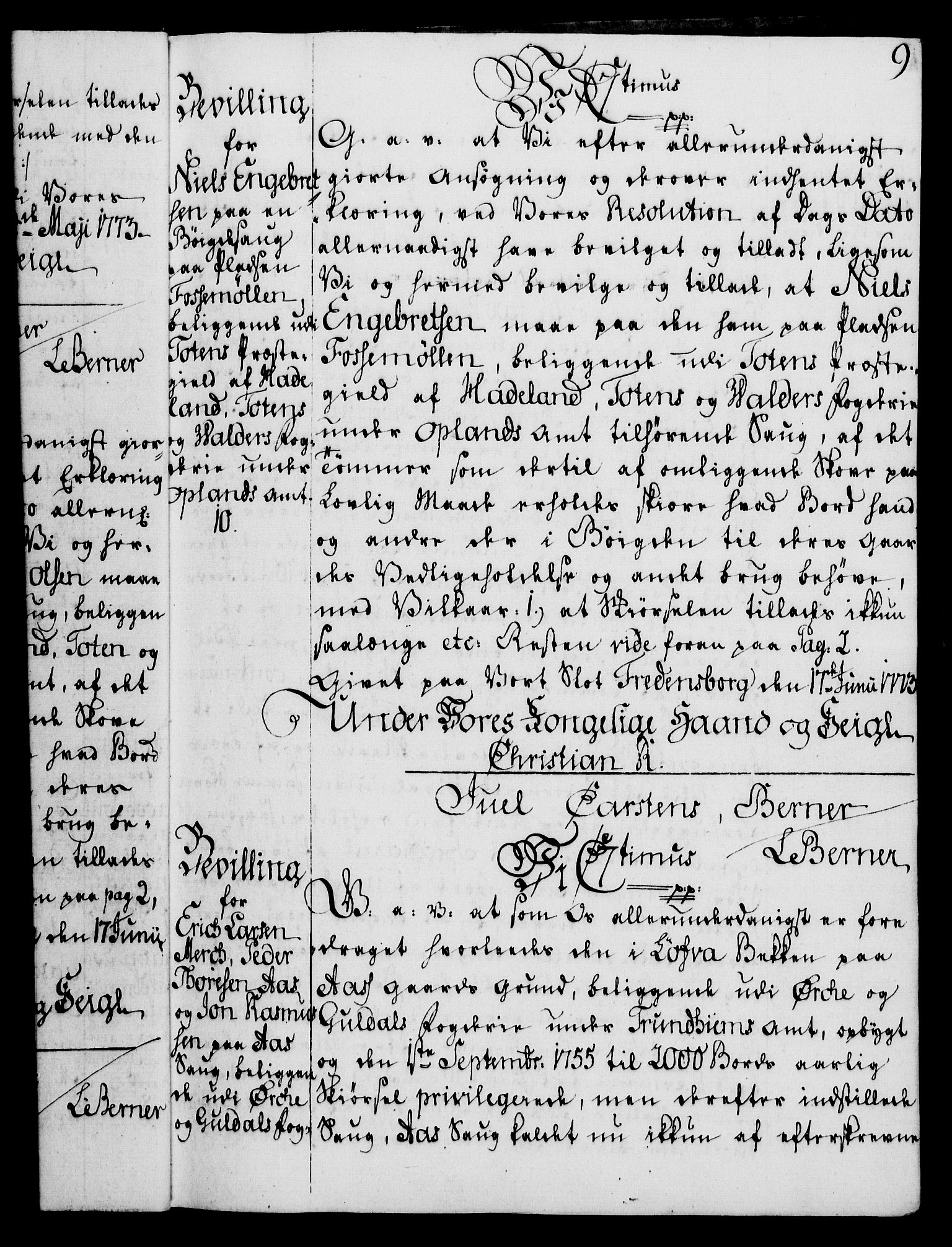 Rentekammeret, Kammerkanselliet, AV/RA-EA-3111/G/Gg/Gga/L0010: Norsk ekspedisjonsprotokoll med register (merket RK 53.10), 1773-1778, p. 9