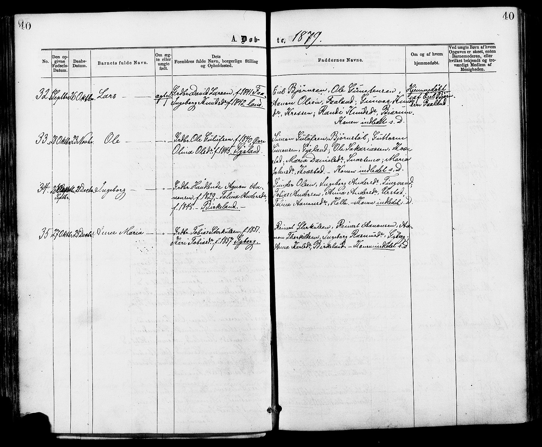 Hægebostad sokneprestkontor, AV/SAK-1111-0024/F/Fa/Faa/L0005: Parish register (official) no. A 5, 1864-1886, p. 40